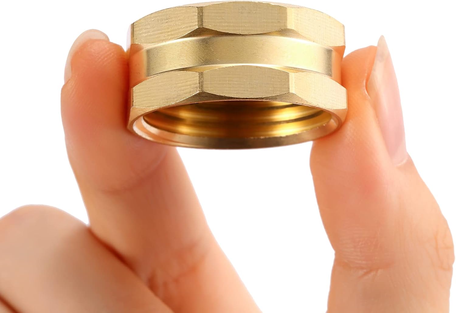 4 Pack Garden Hose End Caps with Washers, Brass Spigot Cap, 3/4