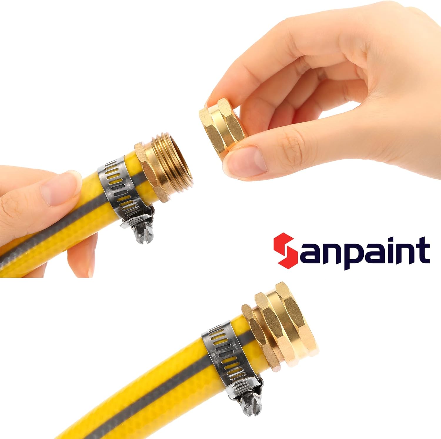 4 Pack Garden Hose End Caps with Washers, Brass Spigot Cap, 3/4