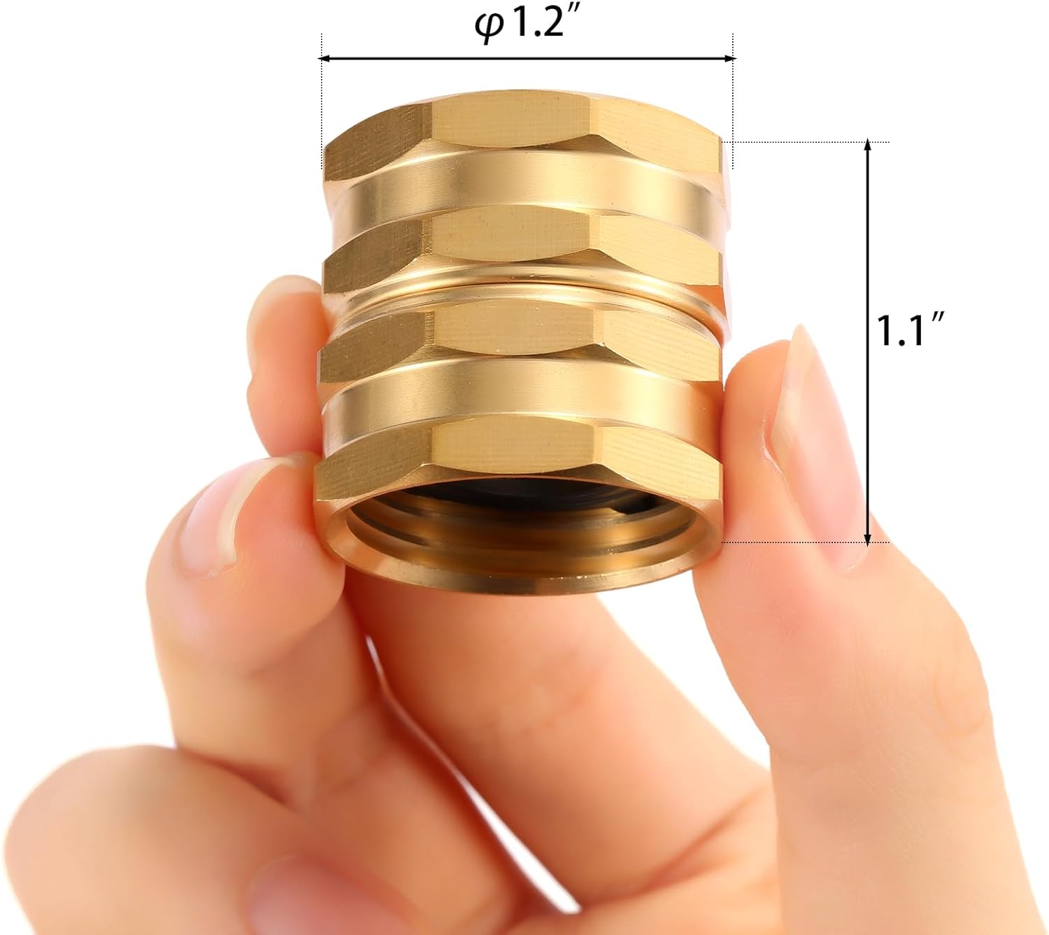2 Pack Garden Hose Adapter,Brass Hose to Hose Swivel, 3/4-Inch Hose Connector with 4 Extra Washers(Female to Female), Double Female - Image 2