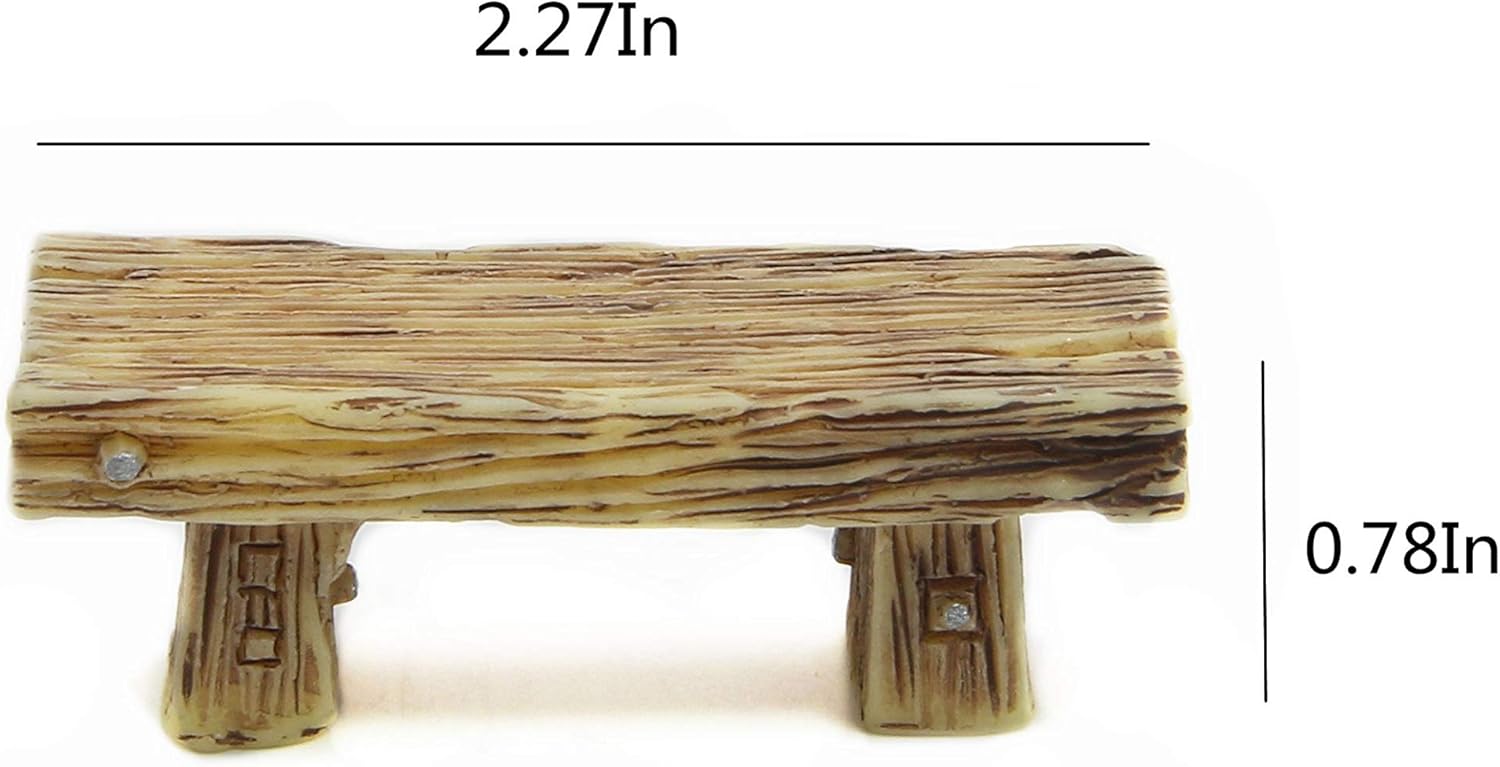 3Pcs Mini Resin Bench Miniature Fairy Garden Bench Dollhouse Accessories Statue DIY Decor Gift - Image 2