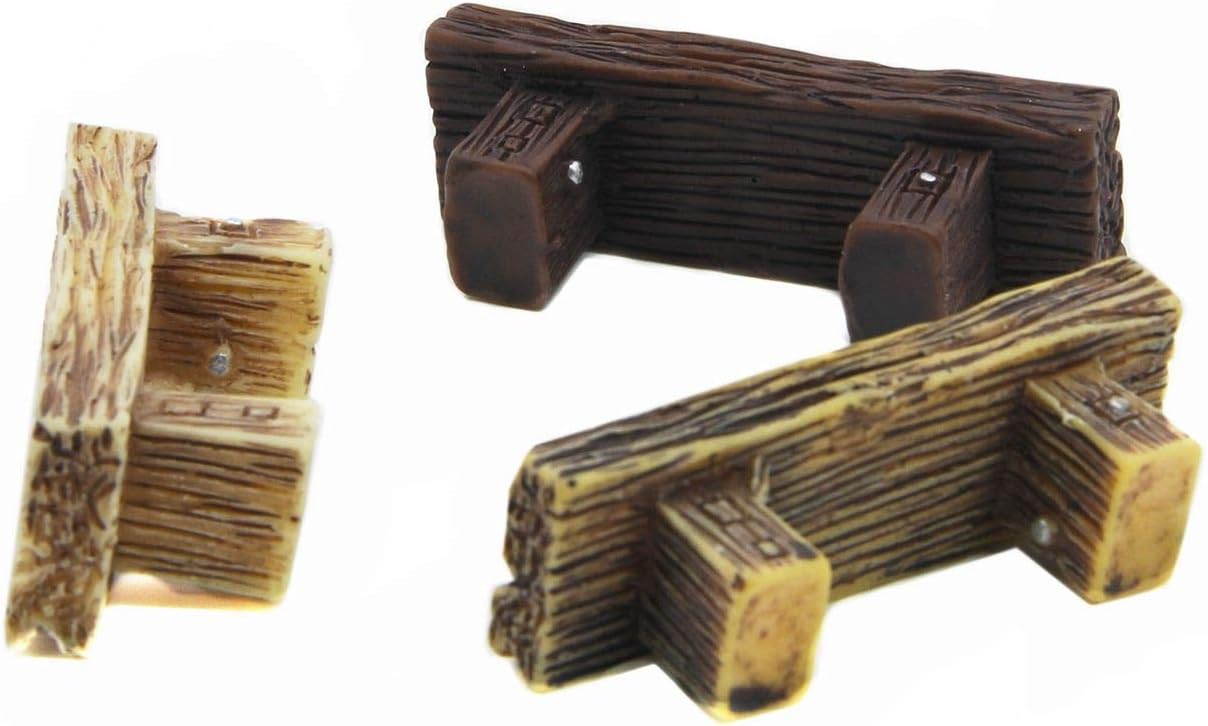 3Pcs Mini Resin Bench Miniature Fairy Garden Bench Dollhouse Accessories Statue DIY Decor Gift - Image 3