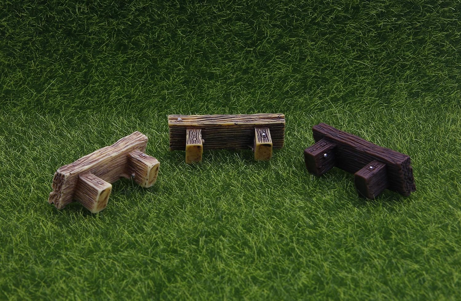 3Pcs Mini Resin Bench Miniature Fairy Garden Bench Dollhouse Accessories Statue DIY Decor Gift - Image 5