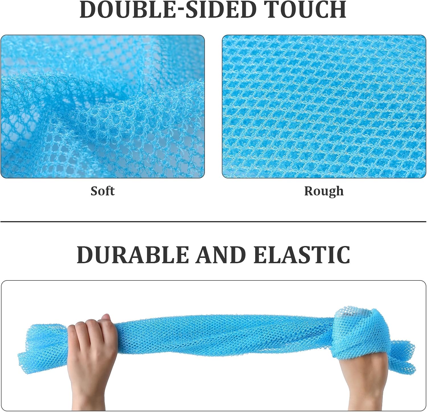 4 Pieces African Exfoliating Net, Long African Net Sponge, Nylon African Net Cloth, Exfoliating Washcloth, Body Scrubbers for Use in Shower, Back Scrubber Skin Smoothers for Bath (Multicolor 4) - Image 2