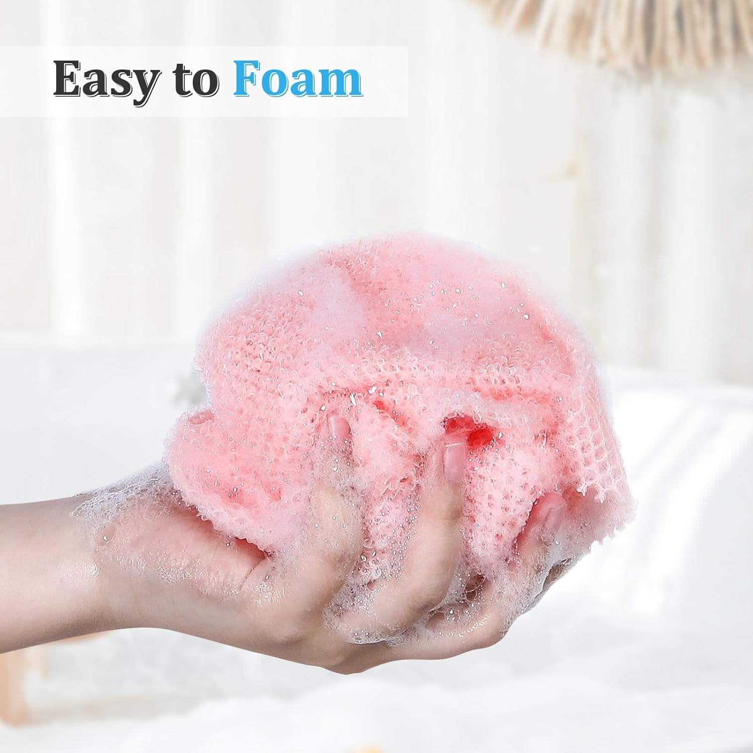 4 Pieces African Exfoliating Net, Long African Net Sponge, Nylon African Net Cloth, Exfoliating Washcloth, Body Scrubbers for Use in Shower, Back Scrubber Skin Smoothers for Bath (Multicolor 4) - Image 5