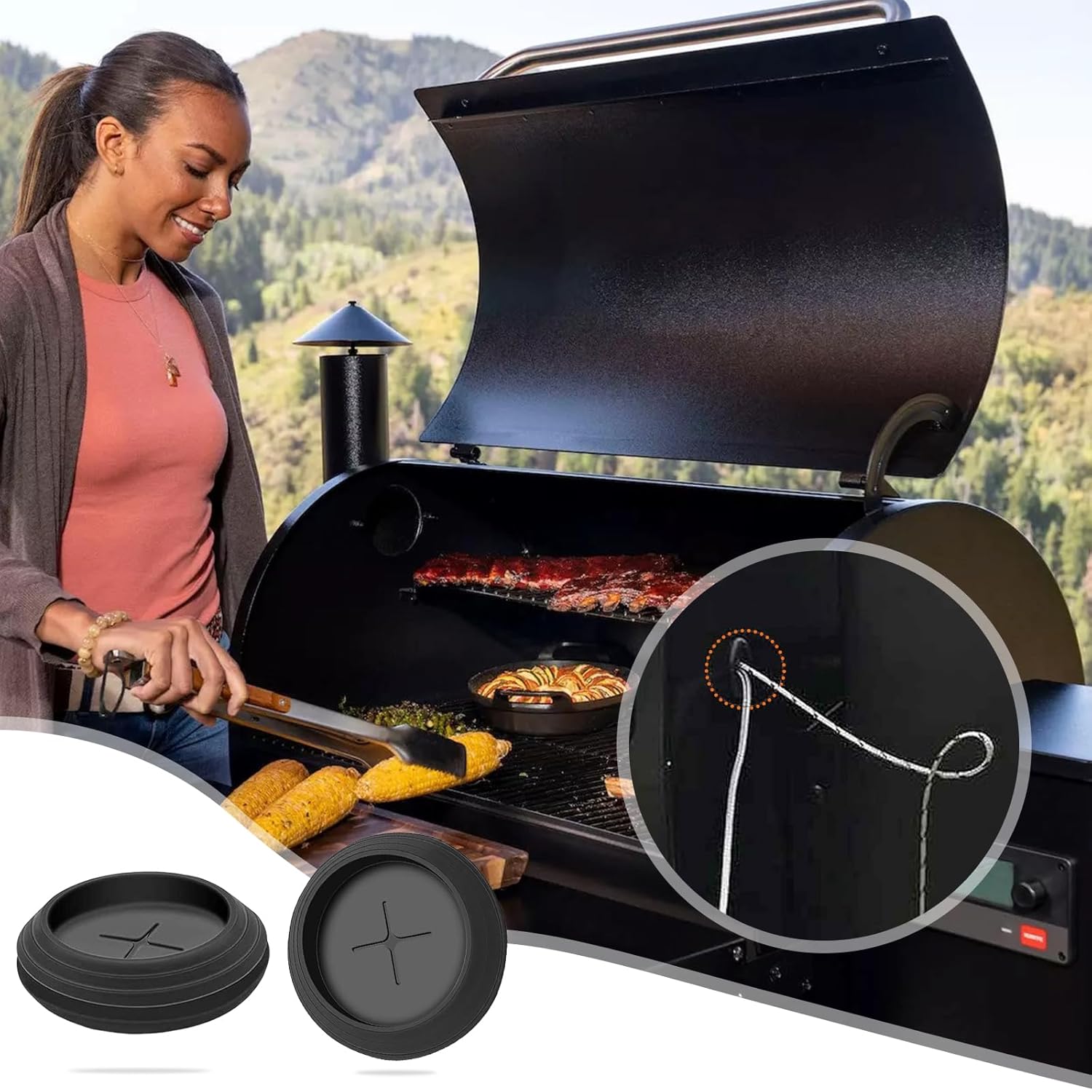2 Pack Replacment Rubber Meat Probe Grommet Fit for Traeger Wood Pellet Grills, Probe Gaskets Compatible with 20, 22, 34, Ironwood, PRO, Timberline Series, Smoker Accessories - Image 7