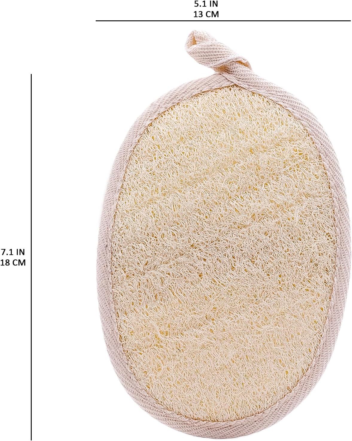 Natural Loofah Exfoliating Body Scrubber - 2 Pcs Bath Shower Exfoliator Sponge Pads for Women Egyption Loofah for Hand, Face and Body (7.1 * 5.1 in). - Image 2