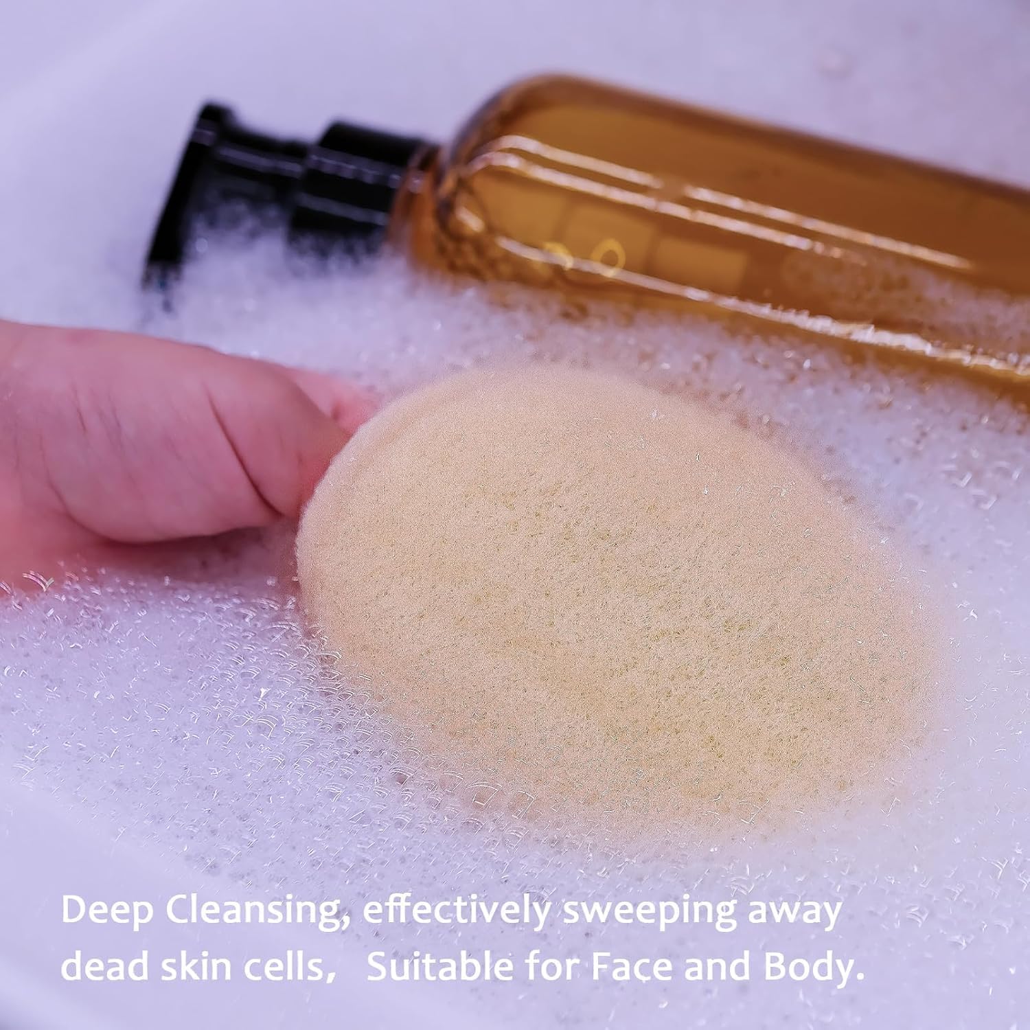 Natural Loofah Exfoliating Body Scrubber - 2 Pcs Bath Shower Exfoliator Sponge Pads for Women Egyption Loofah for Hand, Face and Body (7.1 * 5.1 in). - Image 3