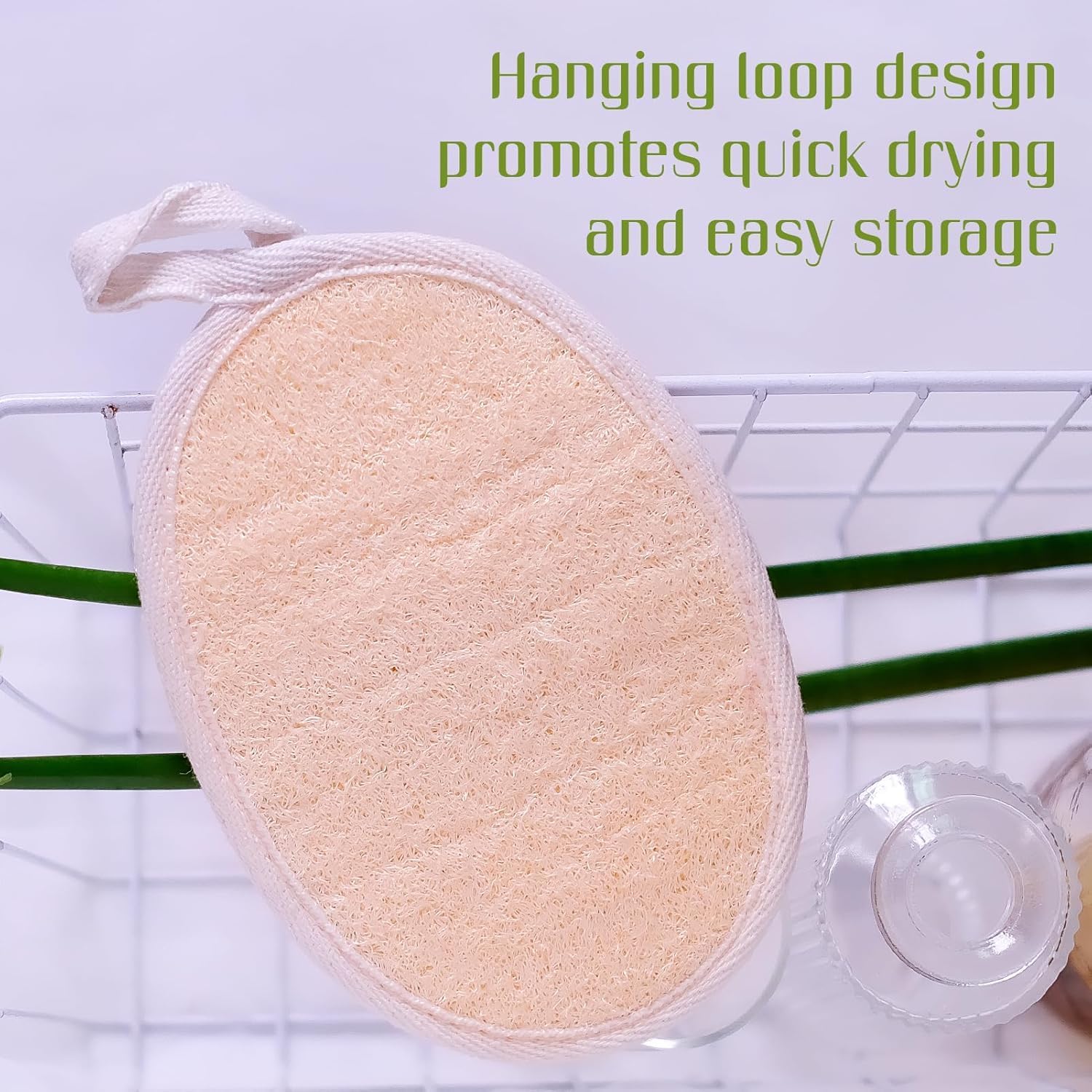 Natural Loofah Exfoliating Body Scrubber - 2 Pcs Bath Shower Exfoliator Sponge Pads for Women Egyption Loofah for Hand, Face and Body (7.1 * 5.1 in). - Image 4