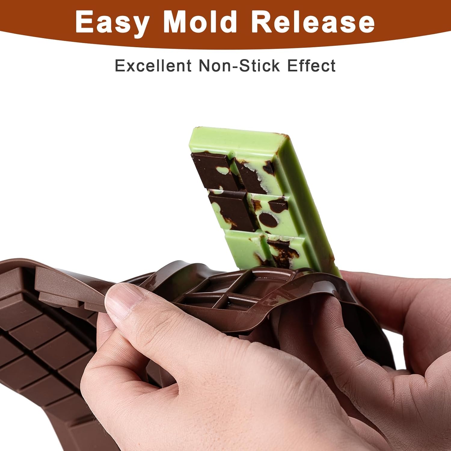 Chocolate Bar Mold,Non-Stick Chocolate Molds, 100% Food Grade Silicone Deep Mold for Dubai Pistachio Rod, Candy, Snacks, Knafeh Pistachio Rod and More(10 Snap) - Image 3