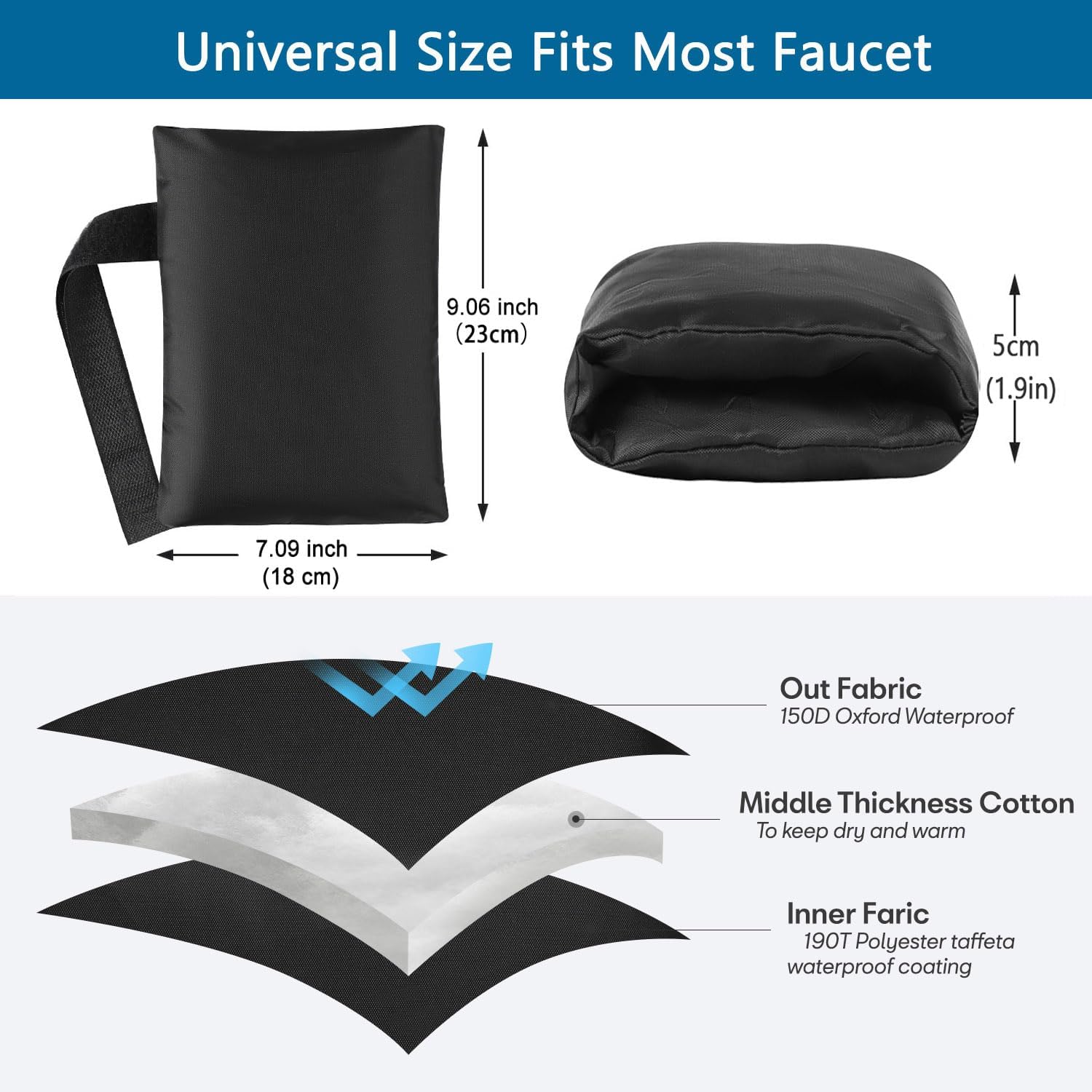 Outdoor Faucet Cover,Garden Faucet Socks for Winter Freeze Protection,7.09