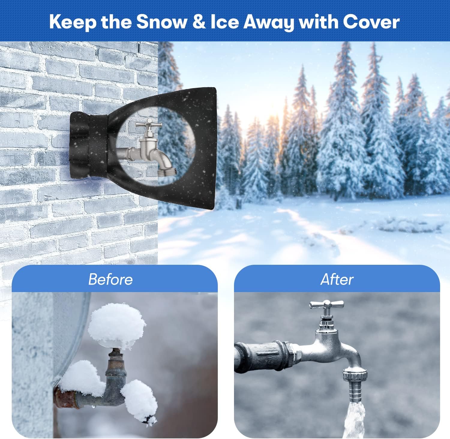 Outdoor Faucet Cover,Garden Faucet Socks for Winter Freeze Protection,7.09