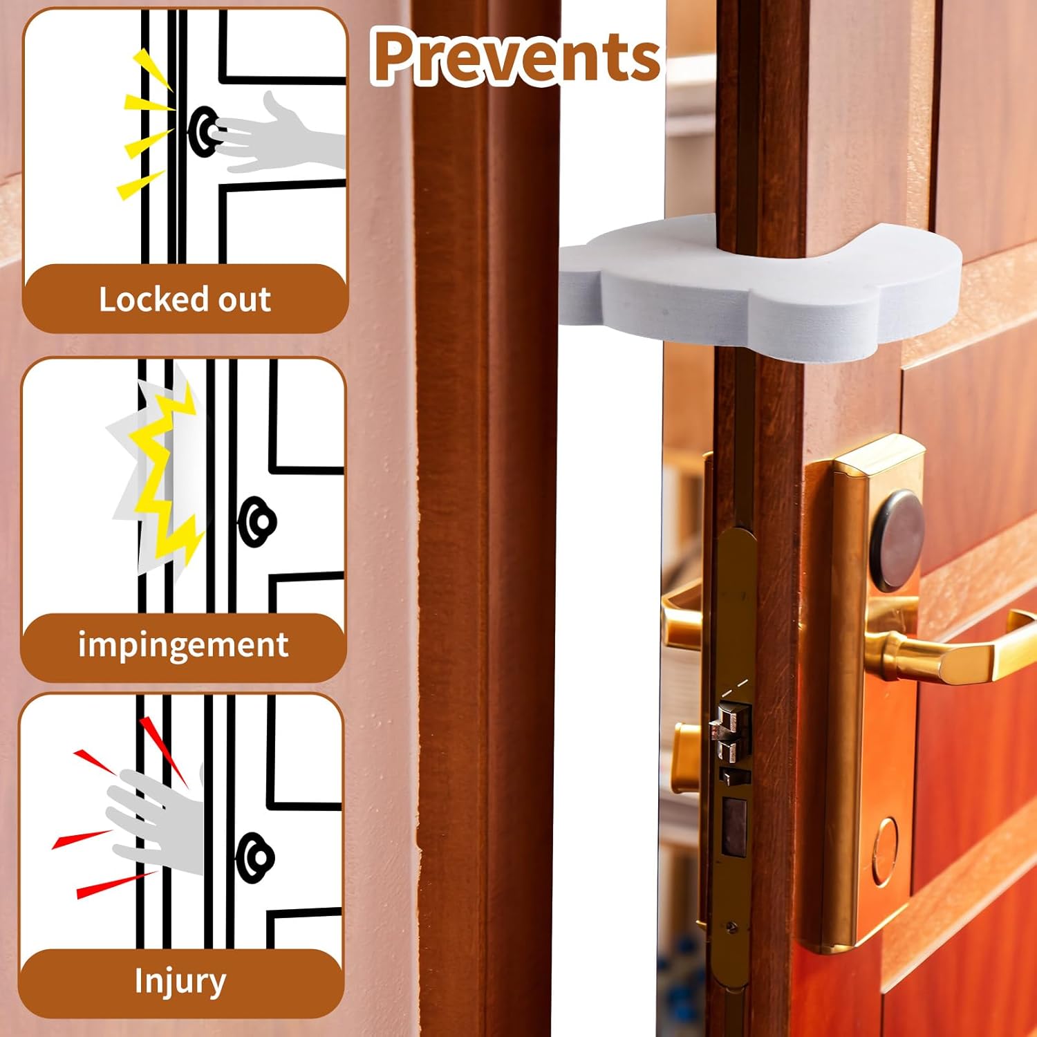 Door Pinch Guards 4PCS Baby Proof Doors Extra Soft Foam, Sleek Design, Child Safety, Baby Safety Finger Protectors -Prevents Finger Pinch Injuries, Slamming Doors, Door Stoppers for Kids - Image 3