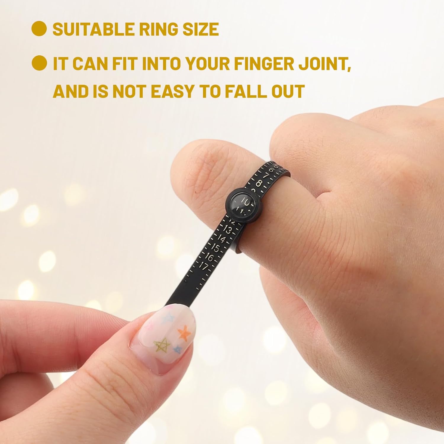 3-Pack Ring Sizer Measuring Tool with Magnifier, 1-17 USA Ring Size Measurer - Reusable Ring Finger Sizer Gauge Measure Tool -Jewelry Sizing Tools - Clear and Intuitive Reading - Image 5