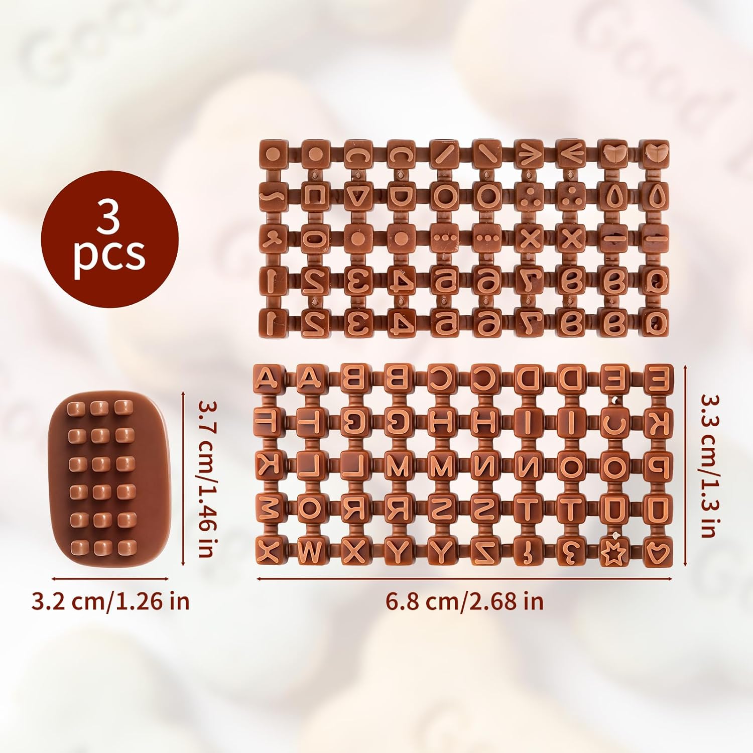 100Pcs Letter Stamps for Pottery Clay Polymer- 3 Styles Alphabet Number Symbols Stamps for Cookie Chocolate - for Cookie Stamp Letters, Baking, Cake Baking Embosser Molds, DIY Embossing, - Image 1
