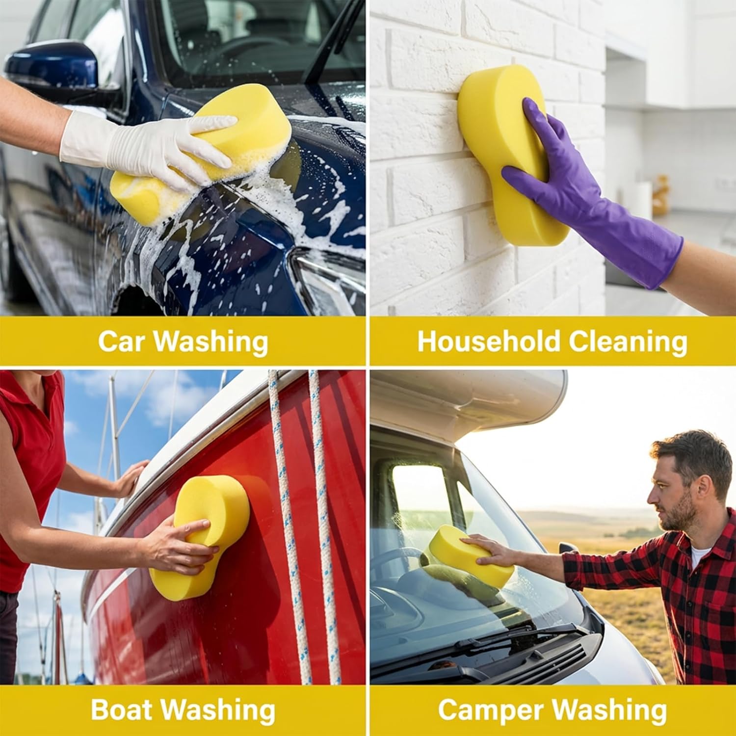 3-Pack Car Wash Sponges, 8.7