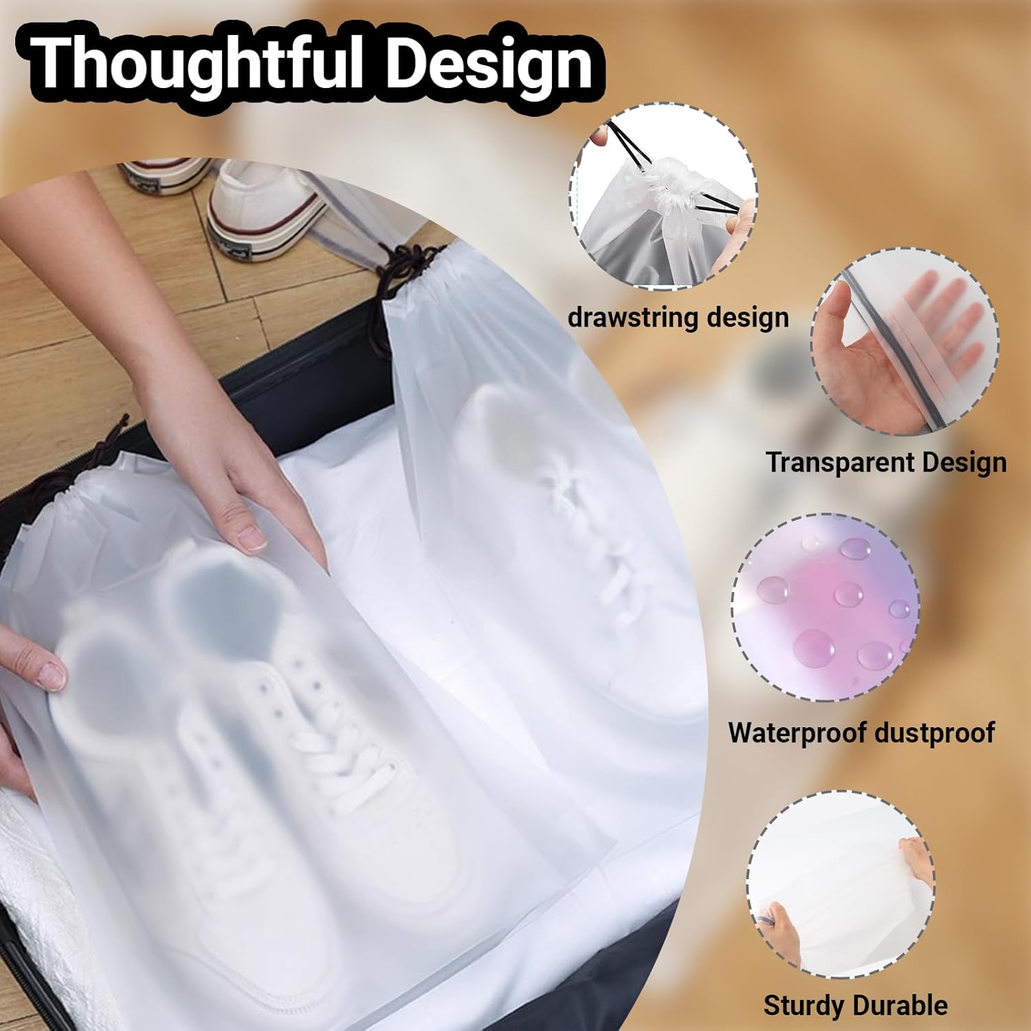10-Pack Shoe Bags for Travel - 15.7