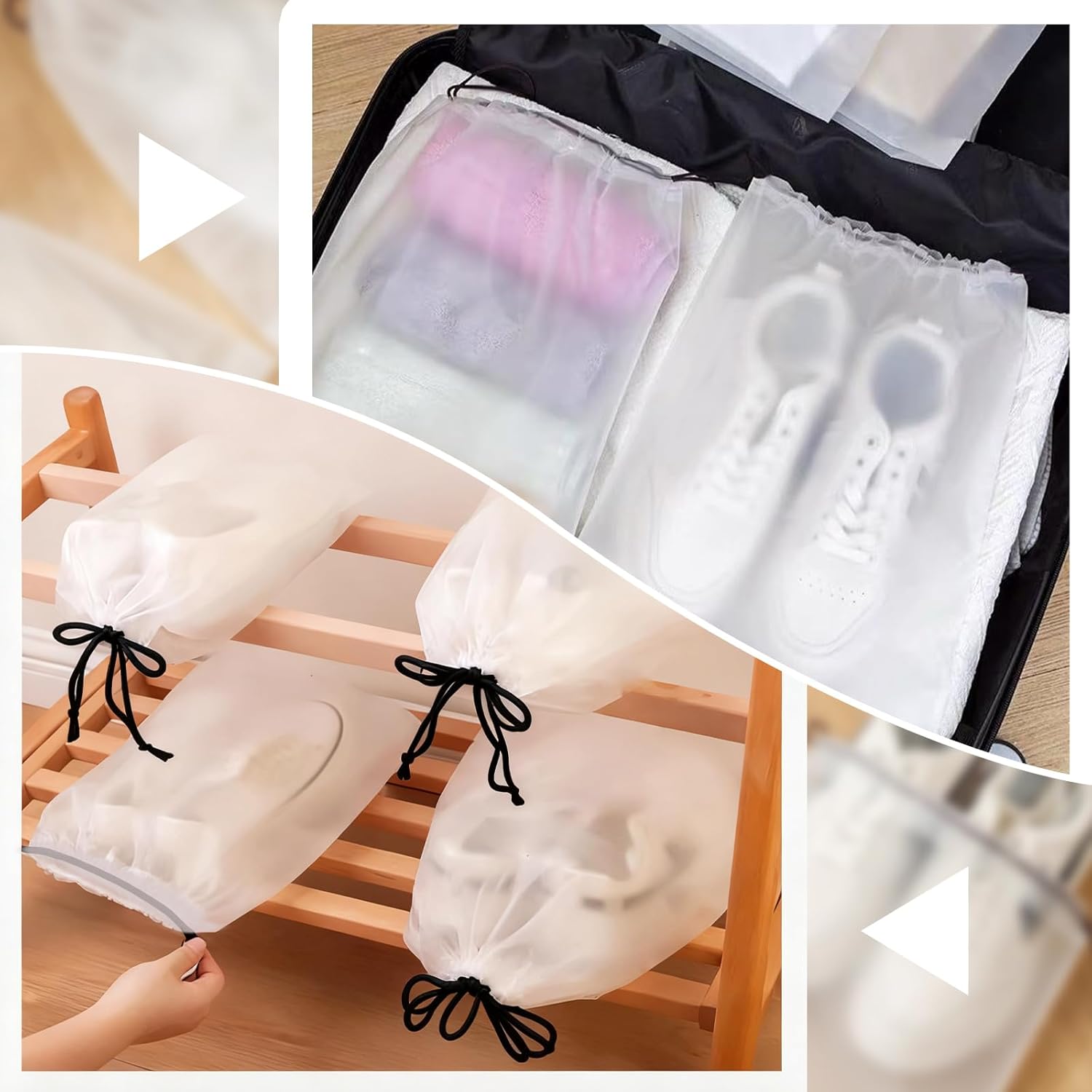 10-Pack Shoe Bags for Travel - 15.7