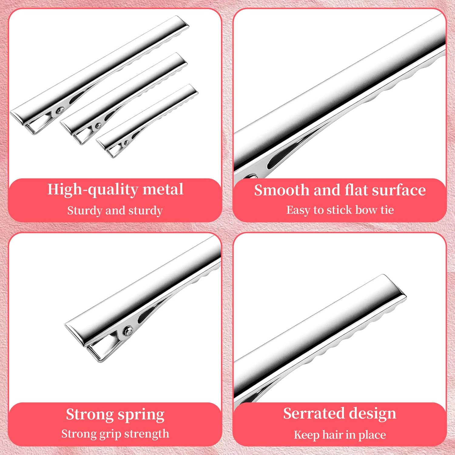 30-Pack Alligator Hair Clips - 3 Sizes (3