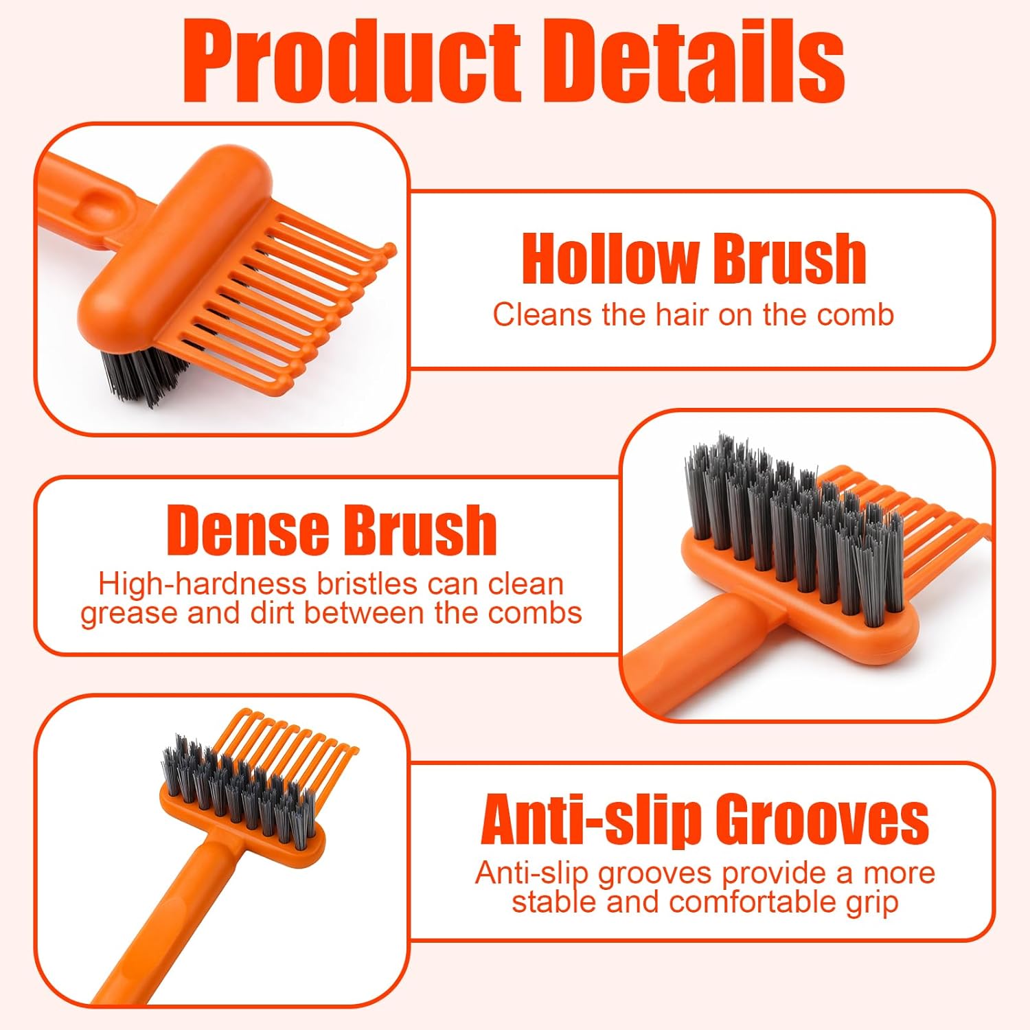 1-Pack 2-in-1 Comb Cleaner with Pick and Bristles - Hair Brush Cleaners - Hairbrush Cleaner Remover Rake for Home Salon Travel Use - Effectively Clear Hair Dust Grease and Dirt on Combs - Image 3