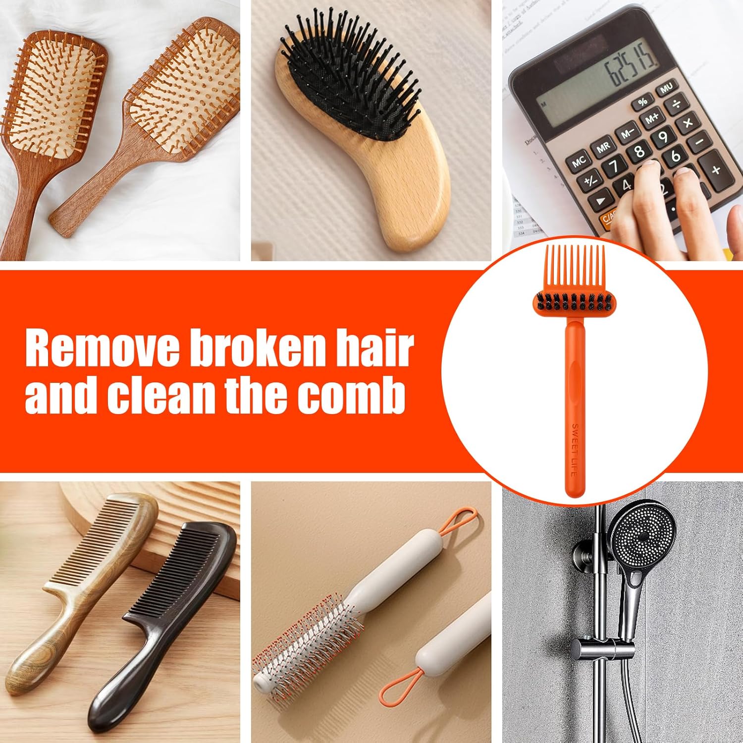 1-Pack 2-in-1 Comb Cleaner with Pick and Bristles - Hair Brush Cleaners - Hairbrush Cleaner Remover Rake for Home Salon Travel Use - Effectively Clear Hair Dust Grease and Dirt on Combs - Image 5