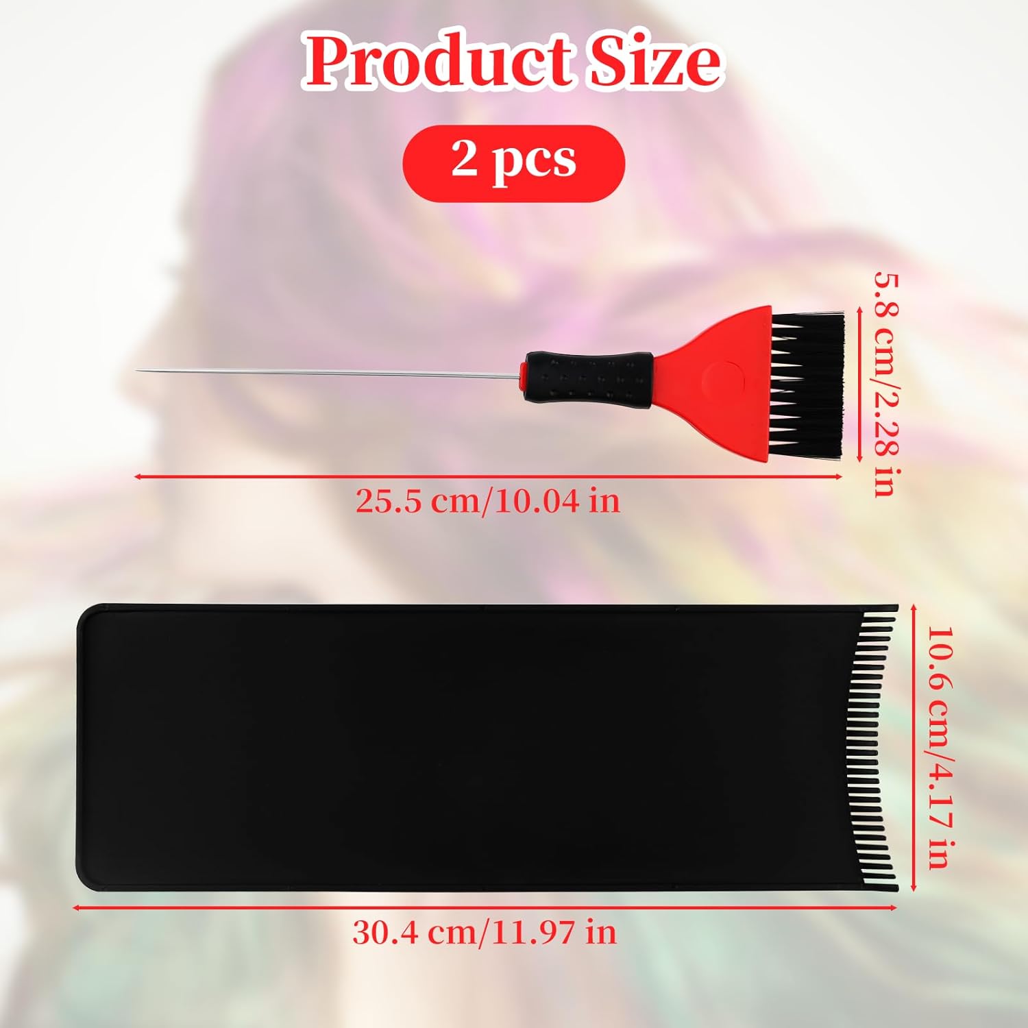 Balayage Board with Teeth - 2-Pack Black Balayage Highlighting Paddle & Hair Dye Comb Brush Hair Highlighting Kit for Women Hairstylist Accessories - Easy to Clean, Sturdy, Lightweight - Image 1
