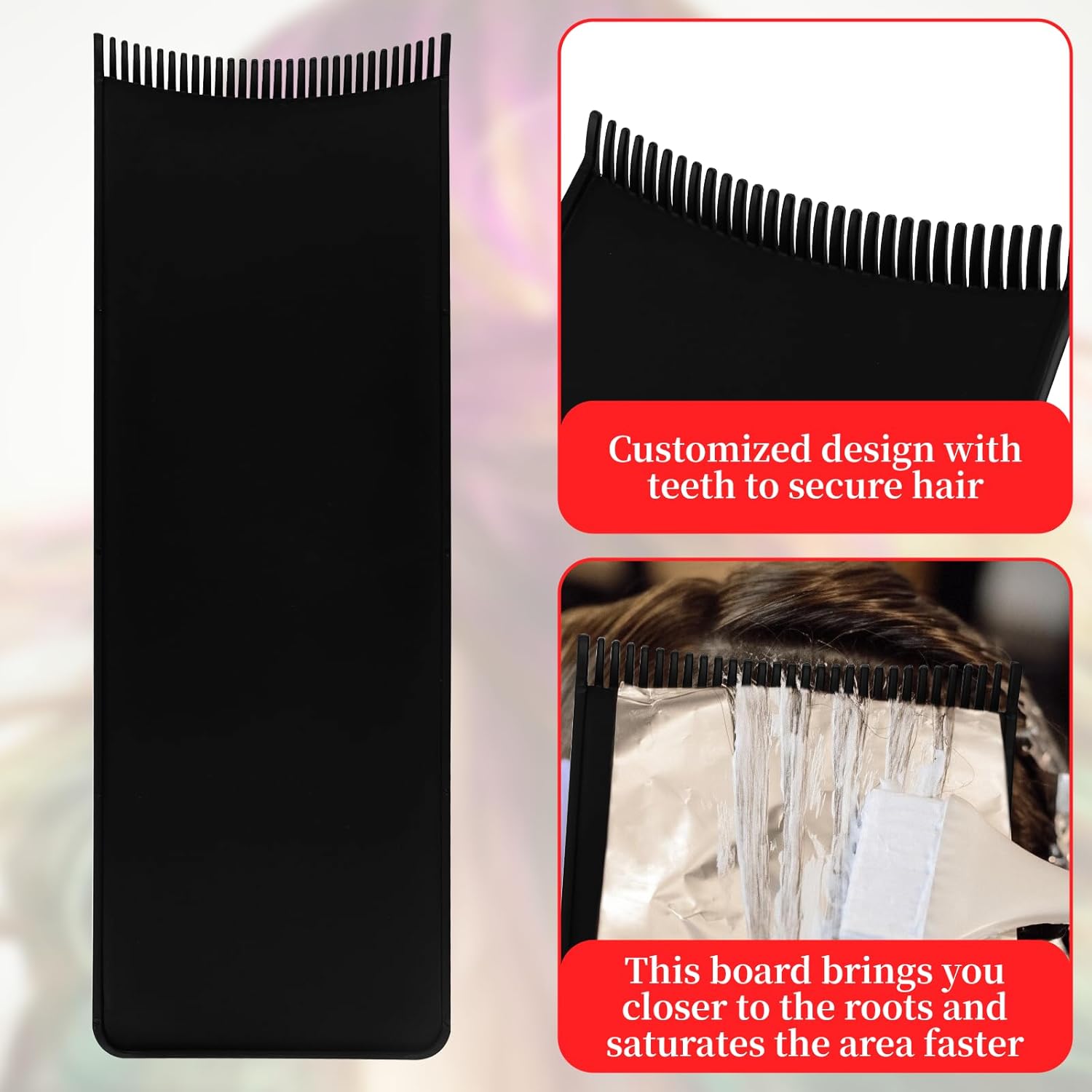 Balayage Board with Teeth - 2-Pack Black Balayage Highlighting Paddle & Hair Dye Comb Brush Hair Highlighting Kit for Women Hairstylist Accessories - Easy to Clean, Sturdy, Lightweight - Image 3