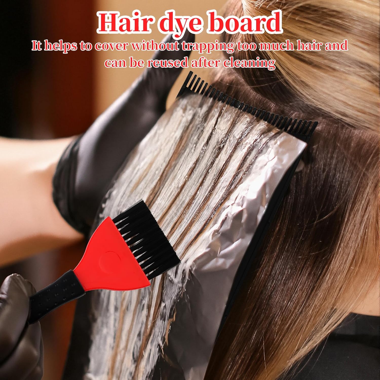 Balayage Board with Teeth - 2-Pack Black Balayage Highlighting Paddle & Hair Dye Comb Brush Hair Highlighting Kit for Women Hairstylist Accessories - Easy to Clean, Sturdy, Lightweight - Image 5