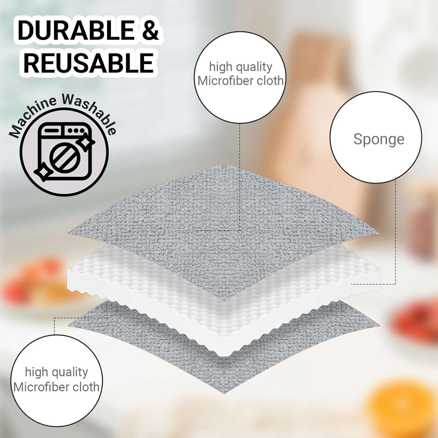 6Pcs 5'' Wax & Oil Applicator Pads - Reusable Microfiber Cleaning Pad - Scratch-Free Sponge Pads for Cutting Board Maintenance, Versatile Home Polishing - Machine Washable for Long-Term Use - Image 3