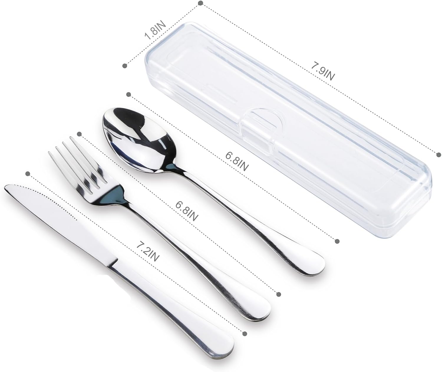 Travel Utensils With Case, Stainless Steel Reusable Portable Utensils Set With Case,  Travel Silverware Set - Image 4