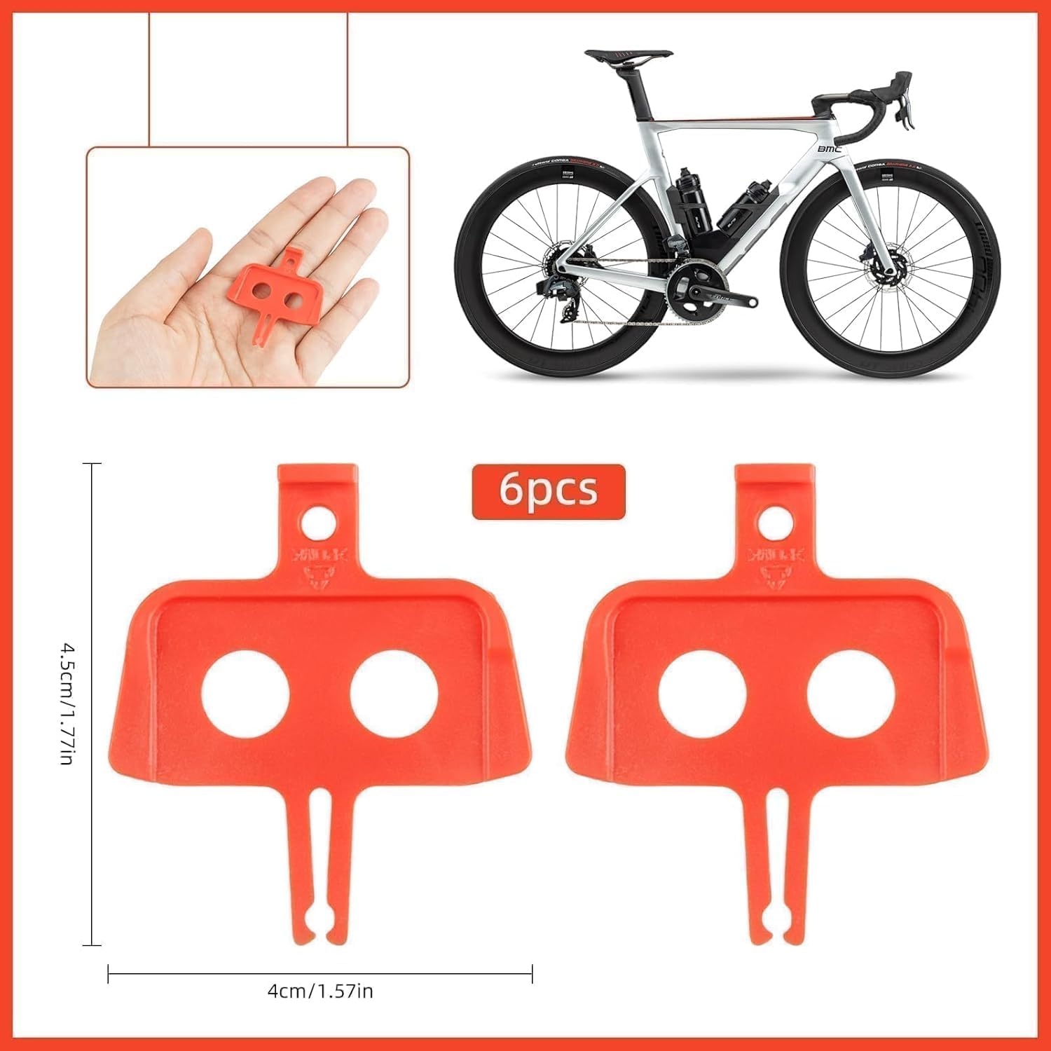 8PCS Bicycle Brake Pads Spacers - Hydraulic Disc Brake Pad Spreader Tool for MTB & Road Bike - Cycling Repair Insert Tool with Durable Spacers for Easy Maintenance - Image 1