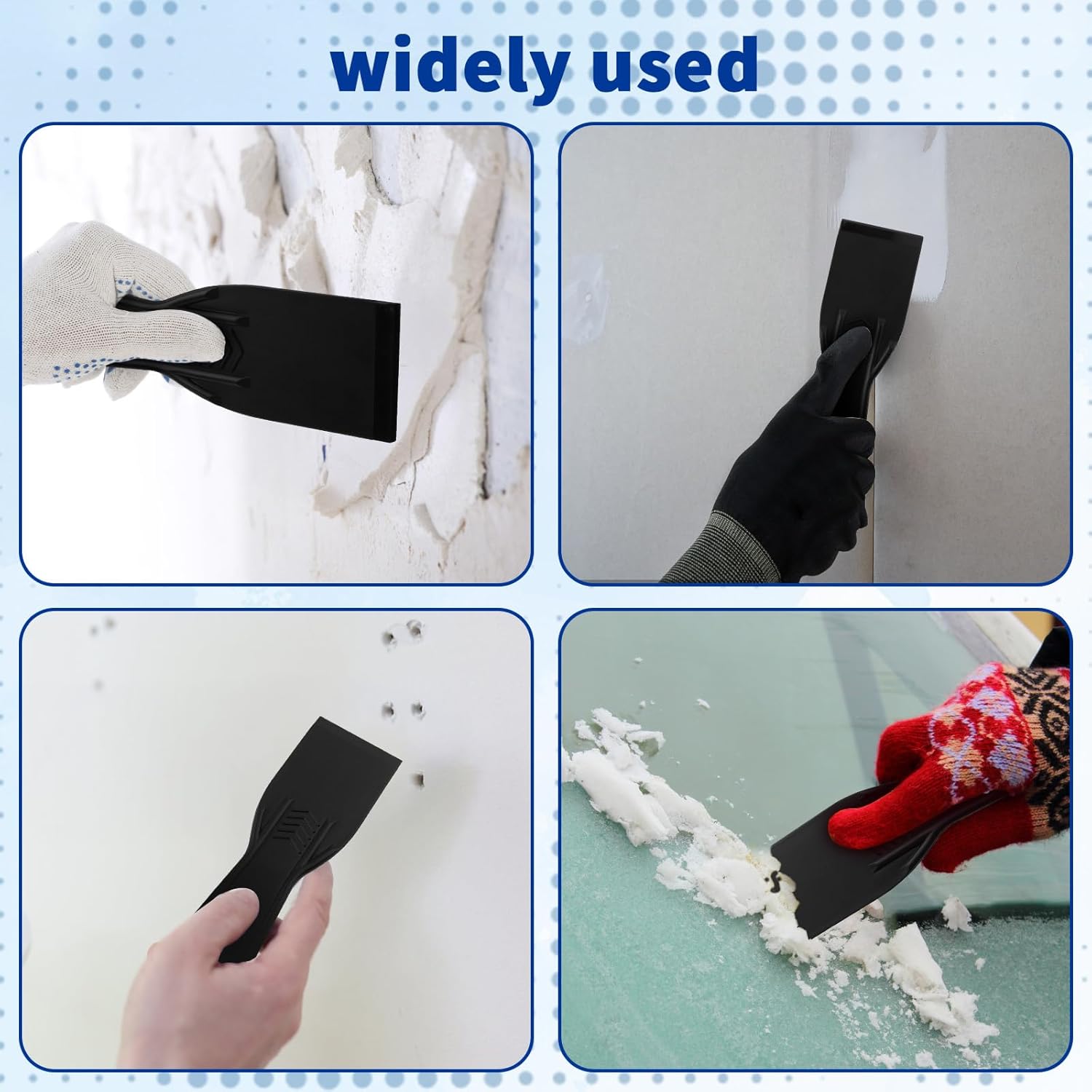 5-Pack Putty Knife - 2 Inch Black Plastic Putty Knife - Flexible Plastic Paint Scraper Tool for Repairing Walls, Spackling, Scraping, Plaster, Spackle, Spreader - Tamale Spackle Tools - Image 5