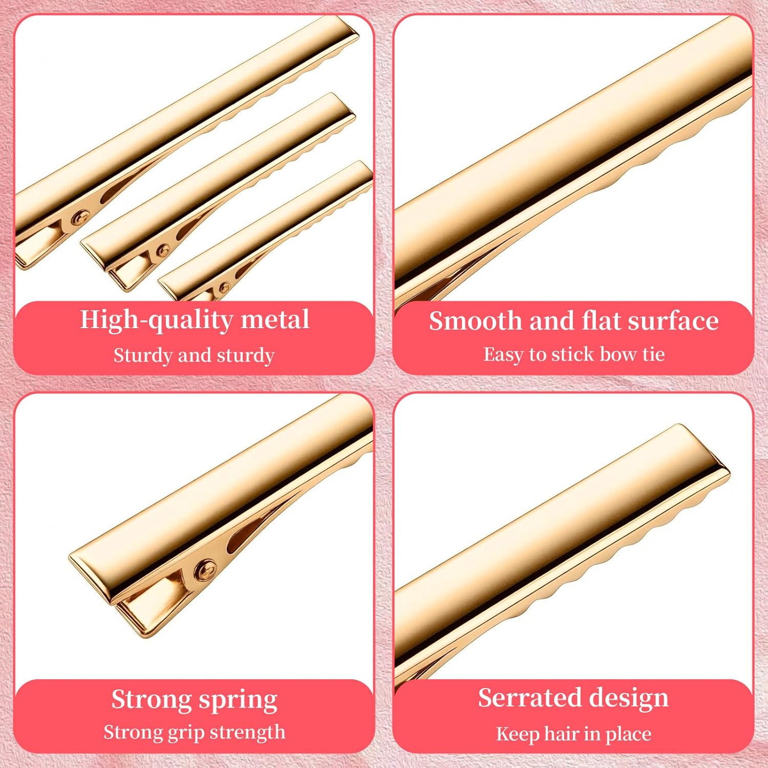 30-Pack Alligator Hair Clips - 3 Sizes (3