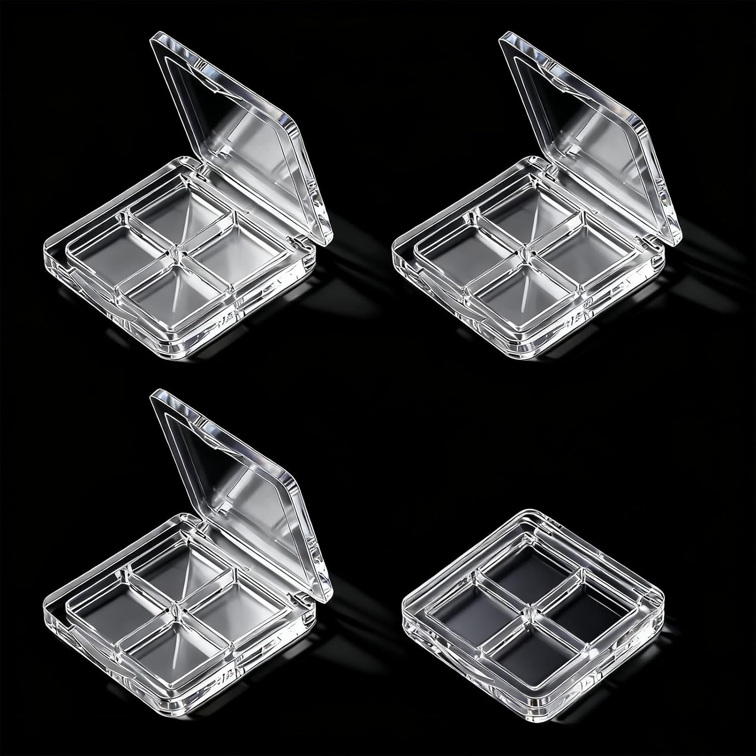 4-Pack Empty Lipstick Palette - 4 Grid Clear Empty Makeup Palette Cases - Highlighters Sample DIY Eyeshadow Powder Blush Lipstick Boxes - Travel Eye Shadow Dispensing Storage Container - Image 6