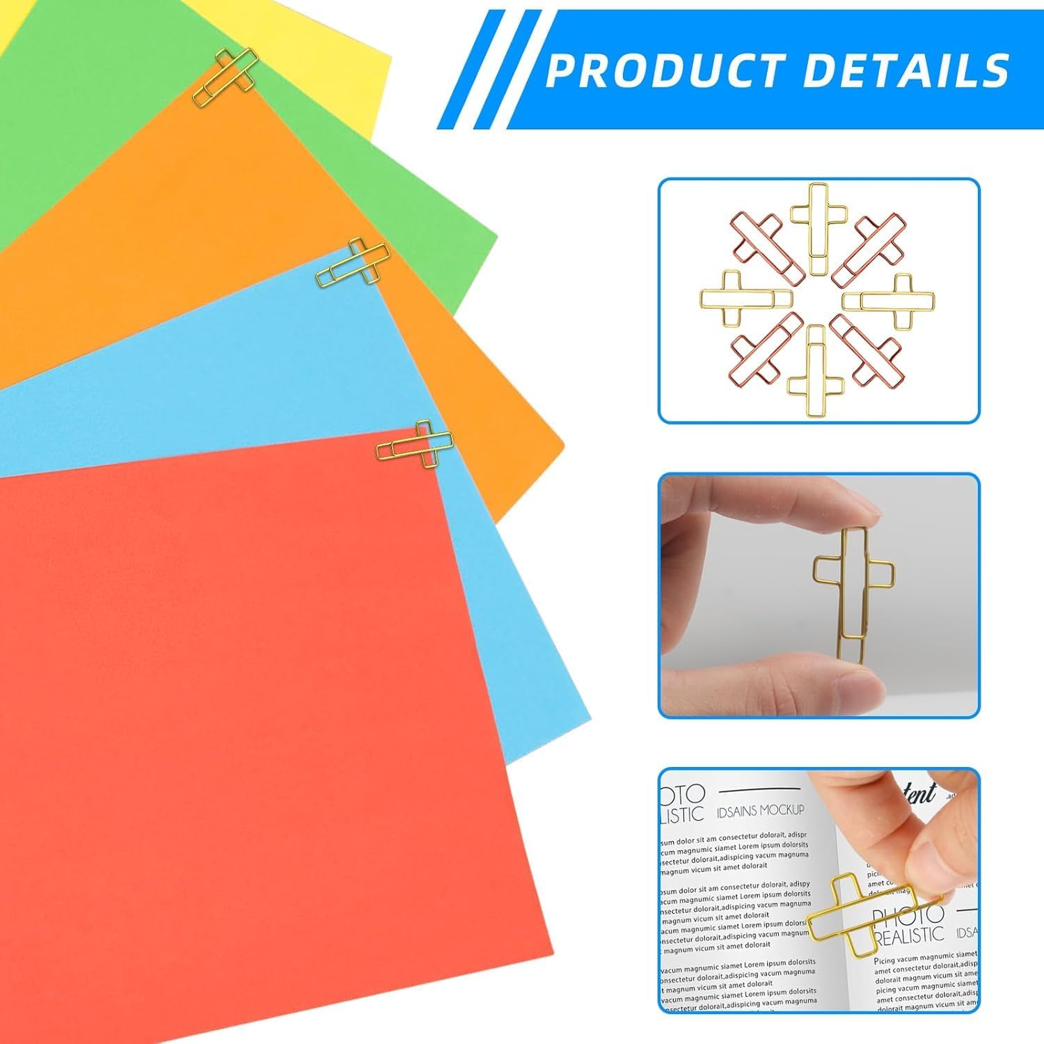 Cross Paper Clips - 20 Pack (Gold & Rose Gold) Bible & Journal Clips - Journaling Bookmarks Paperclips for Office School Home Use - Also Perfect for Bible Study and Christian Journaling Supplies - Image 2