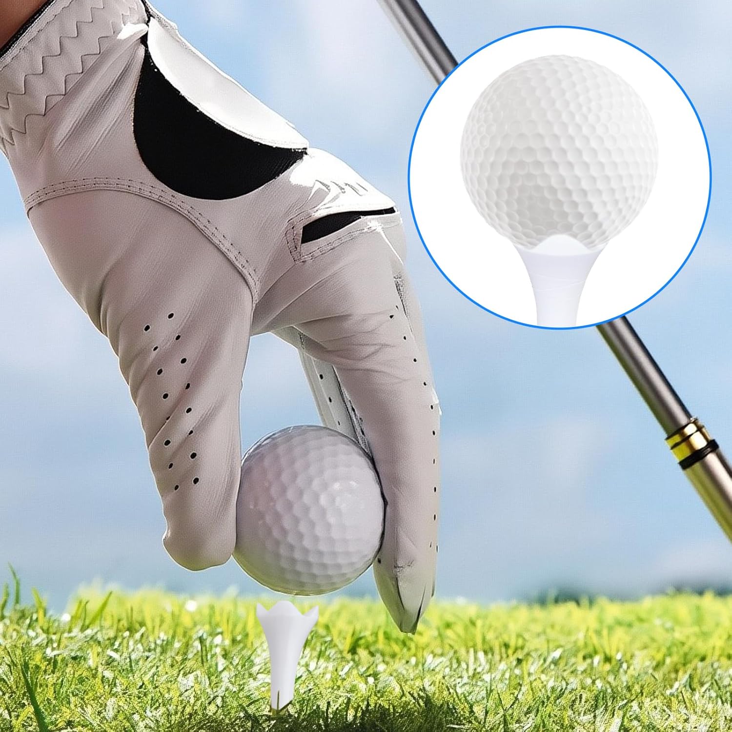 30PCS Plastic Golf Tees - 1-1/2‘’ Short Golf Tees - Enhanced Durability & Stability, Designed to Reduce Friction and Side Spin-4 Prongs Plastic Tees - Image 4