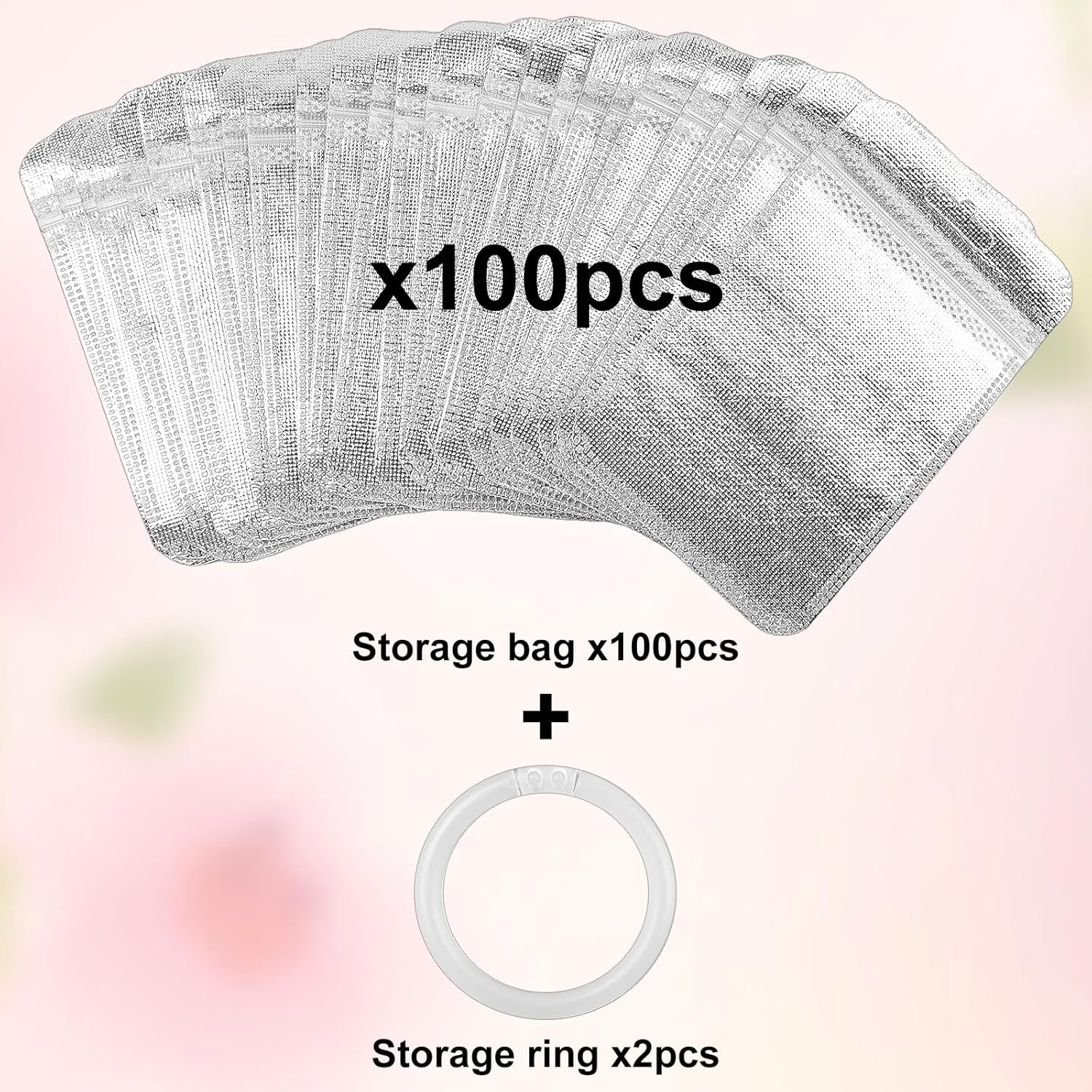 100PCS Diamond Painting Beads Storage Bags – 4.3'' x 2.7'' Small Reusable Ziplock Jewerly Bags Pouches for DIY Diamond Art, Gem & Bead,Samples,Small Items,Craft Supplies Storage Accessories - Image 1