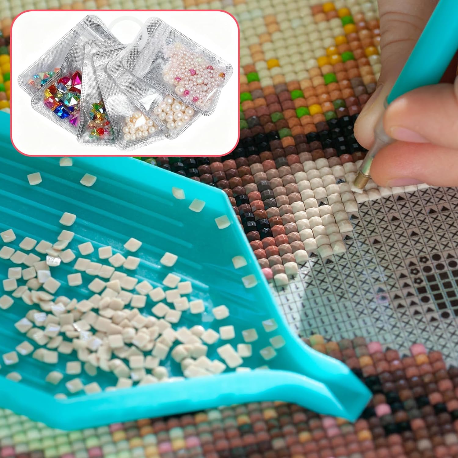 100PCS Diamond Painting Beads Storage Bags – 4.3'' x 2.7'' Small Reusable Ziplock Jewerly Bags Pouches for DIY Diamond Art, Gem & Bead,Samples,Small Items,Craft Supplies Storage Accessories - Image 5