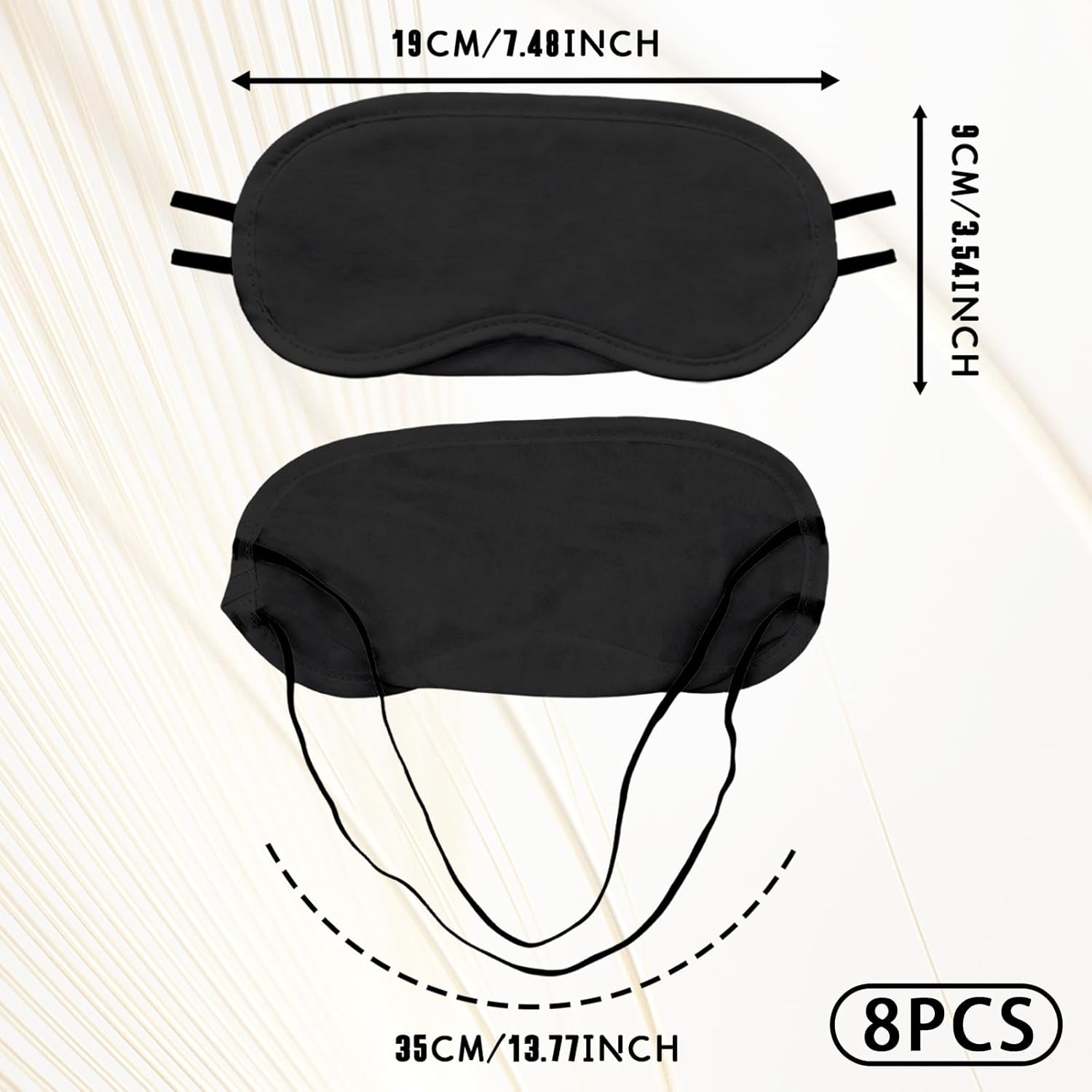 8-Pack Blindfold Sleep Mask for Party Games Travel Sleep Team Build Party Supply - Eye Covers for Sleeping with Adjustable Strap - Sleeping Masks for Women Men, Black - Image 2