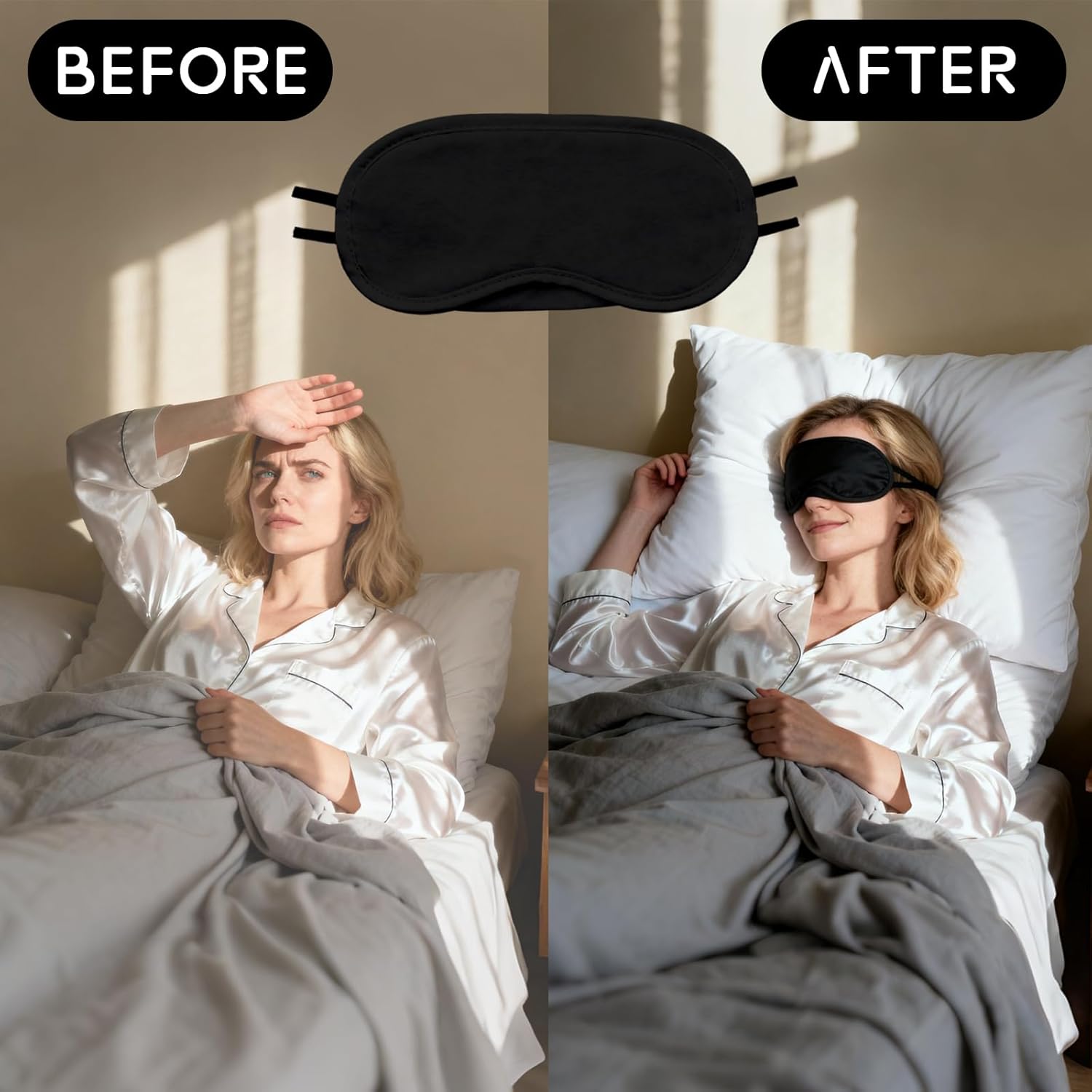 8-Pack Blindfold Sleep Mask for Party Games Travel Sleep Team Build Party Supply - Eye Covers for Sleeping with Adjustable Strap - Sleeping Masks for Women Men, Black - Image 4