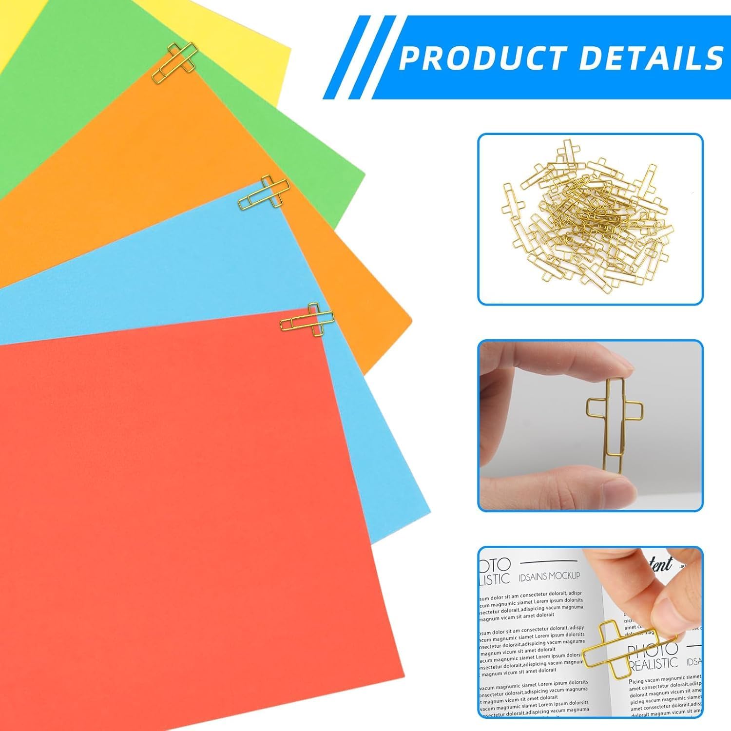 Cross Paper Clips Gold - 50 Pack Versatile Bible Study Supplies - Christian Bible Paper Clips Clamps, Also Great as Journaling Paper Clips and Bookmarks Paperclips for Office School Home Use - Image 2
