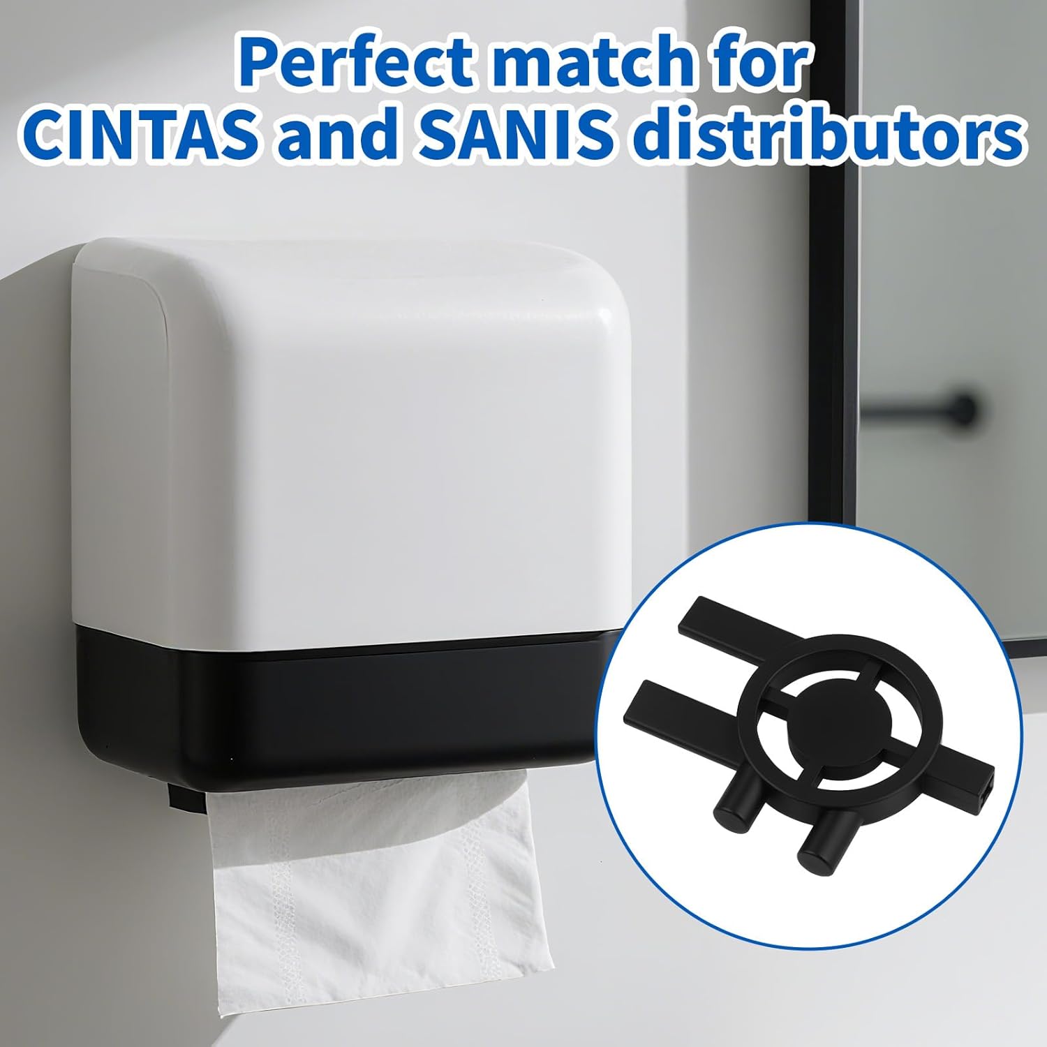 8pcs Dispenser Key Replacement for Cintas Sanis, 3-in-1 Toilet Paper Towel Holder Key Soap Dispensing for Home Office School Maintenance Commercial Business - Image 3