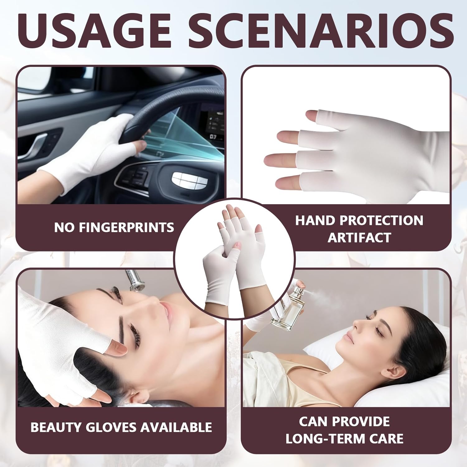 6 Pairs White Cotton Gloves - Fingerless Moisturizing Gloves - Eczema White Gloves for Dry Hands - Soft Sleep Glove for Eczema and Moisturizing Overnight - One Size Fits Most - Image 4