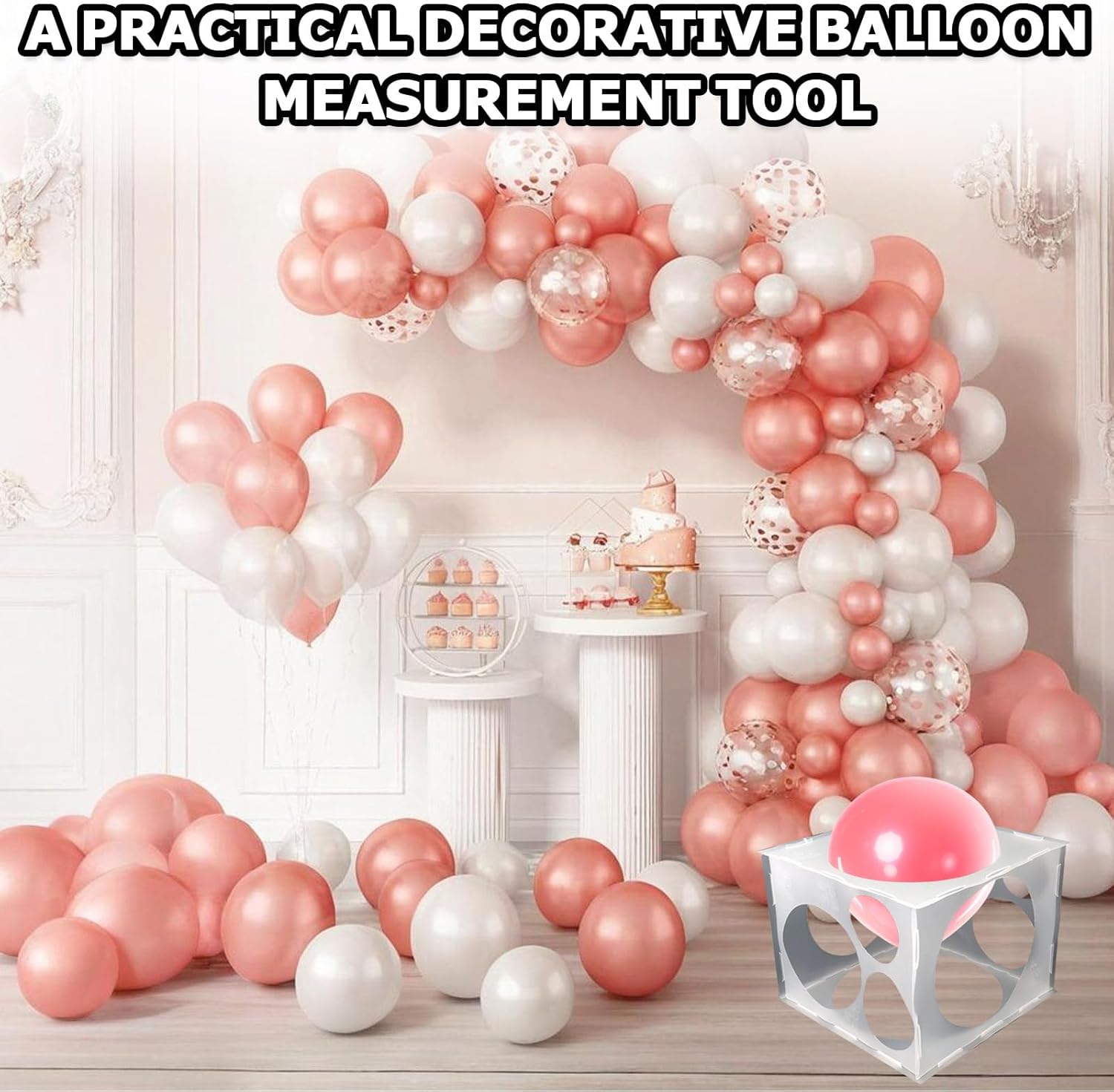 11 Holes Plastic Balloon Sizer Cube Box Collapsible 2-10 Inch Balloon Sizer Cube Boxs Size Measurement Tools for Balloons Decorations, Arches - Image 2