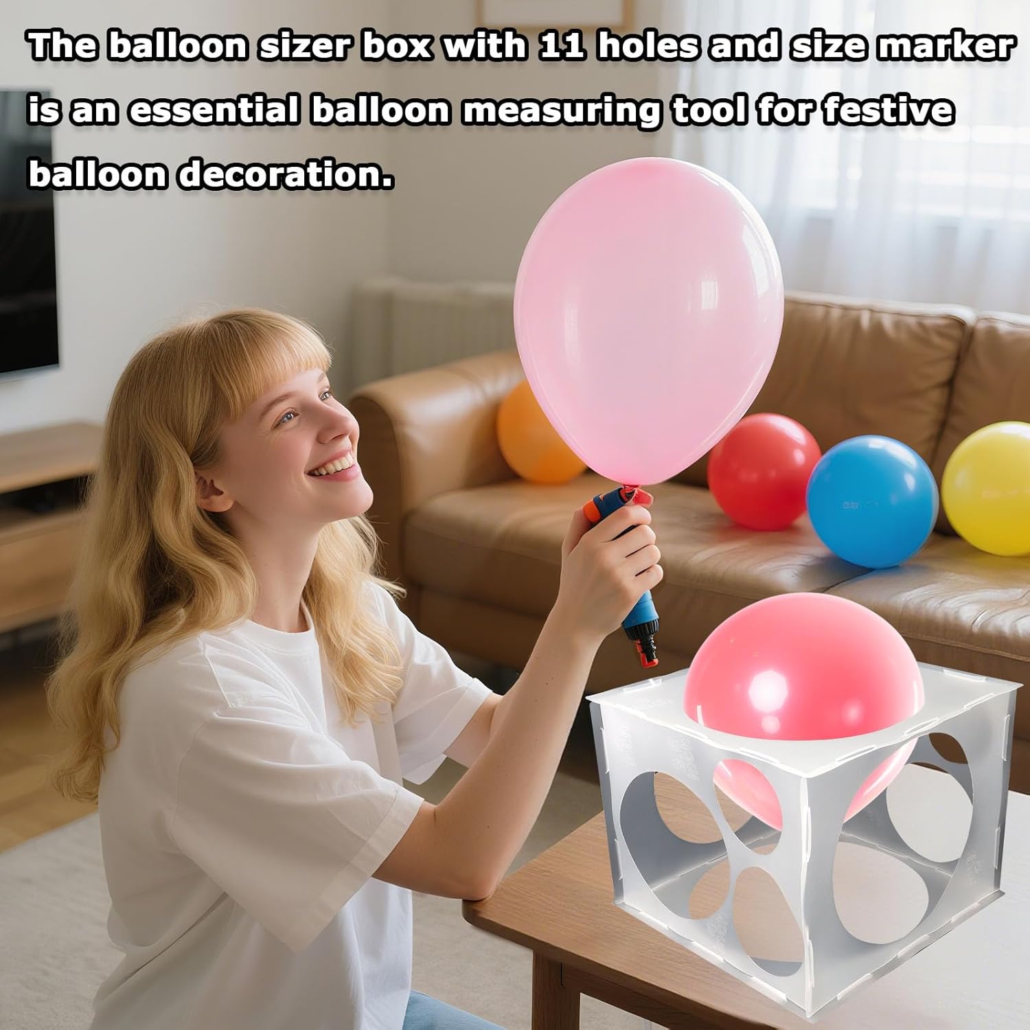 11 Holes Plastic Balloon Sizer Cube Box Collapsible 2-10 Inch Balloon Sizer Cube Boxs Size Measurement Tools for Balloons Decorations, Arches - Image 5