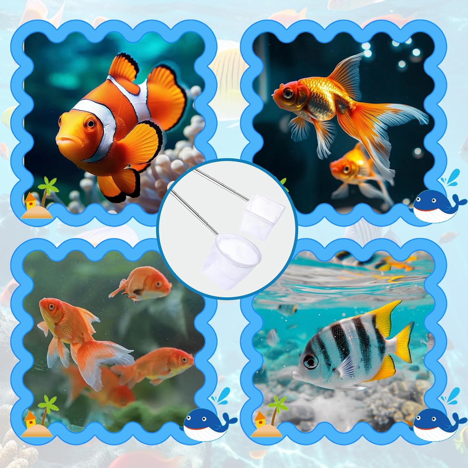 2-Pack Aquarium Fish Net - 3.3In & 2.6in Fishes Tank Shrimp Net Debris Cleaning Tools - Fast-Dry Mesh Scoop with Extendable Handle - Small Fish Net for Fish Tank for Shrimp & Bettas - Image 5