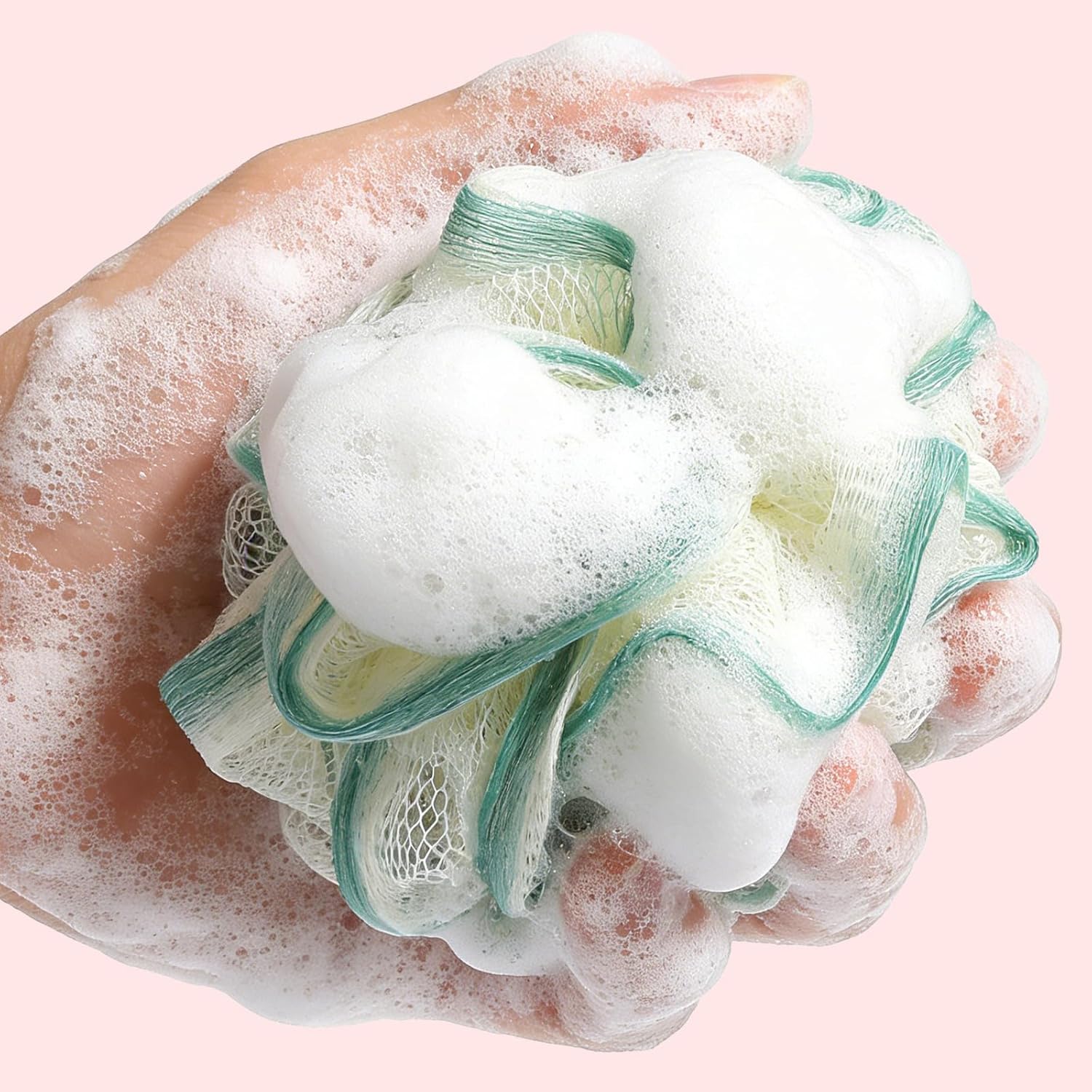 2 Pack Loofah Sponge Shower Loofahs - 2 Colors Bath Sponges Mesh Balls for Body Scrubber - Exfoliator Wash Back Scrubber Bathroom Men Women - Scrubbers Cleaning Bathing Accessories - Image 4