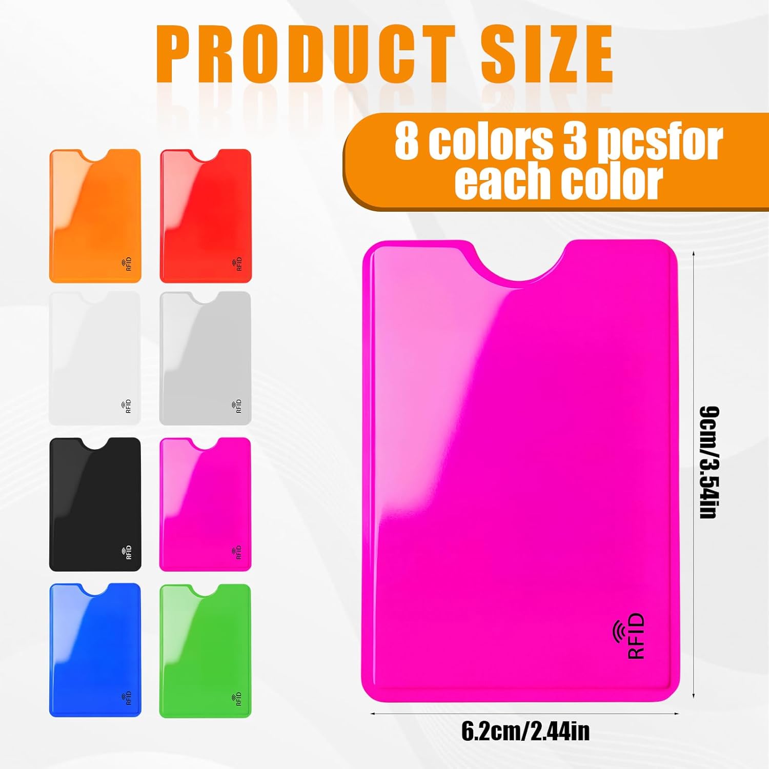 24-Pack Travel RFID Blocking Sleeves - 2.48'' x 3.58'' Multicolor Identity Theft Protection Secure Cred Card Protecor Holders - Waterproof aluminum Foil Slim Design easily into your Wallet - Image 1