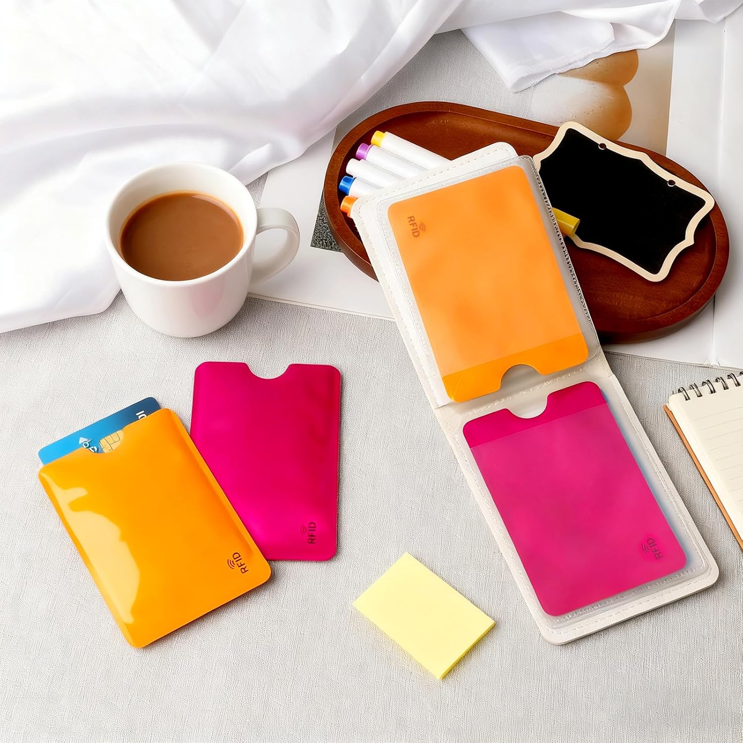 24-Pack Travel RFID Blocking Sleeves - 2.48'' x 3.58'' Multicolor Identity Theft Protection Secure Cred Card Protecor Holders - Waterproof aluminum Foil Slim Design easily into your Wallet - Image 4