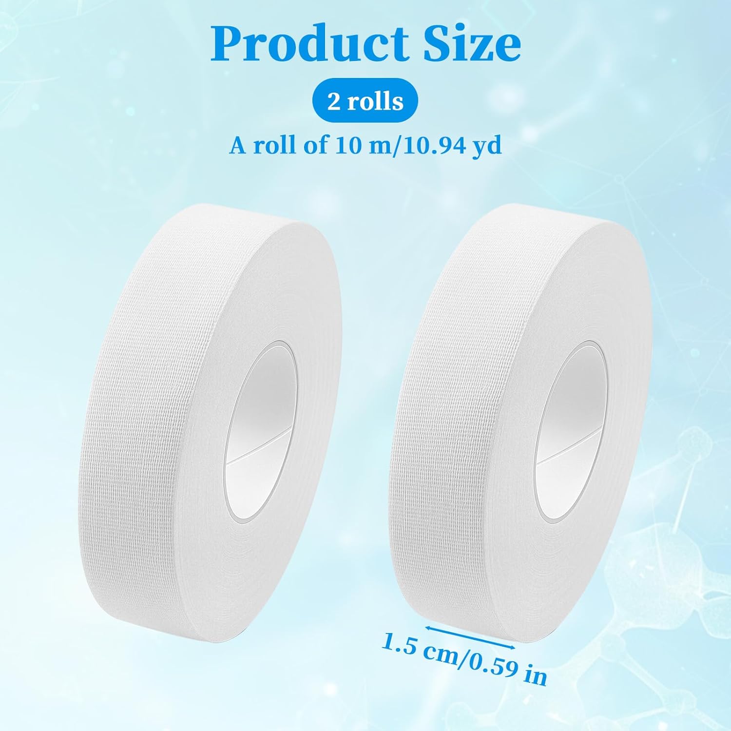 2-Roll Finger Tape - 0.6In x 32ft White Extra Strong Athletic Tape for Fingers, Hands,Feet,Toes - Sweat Resistant Protective Finger Tapes for Sports Climbing Football Volleyball & Basketball - Image 1
