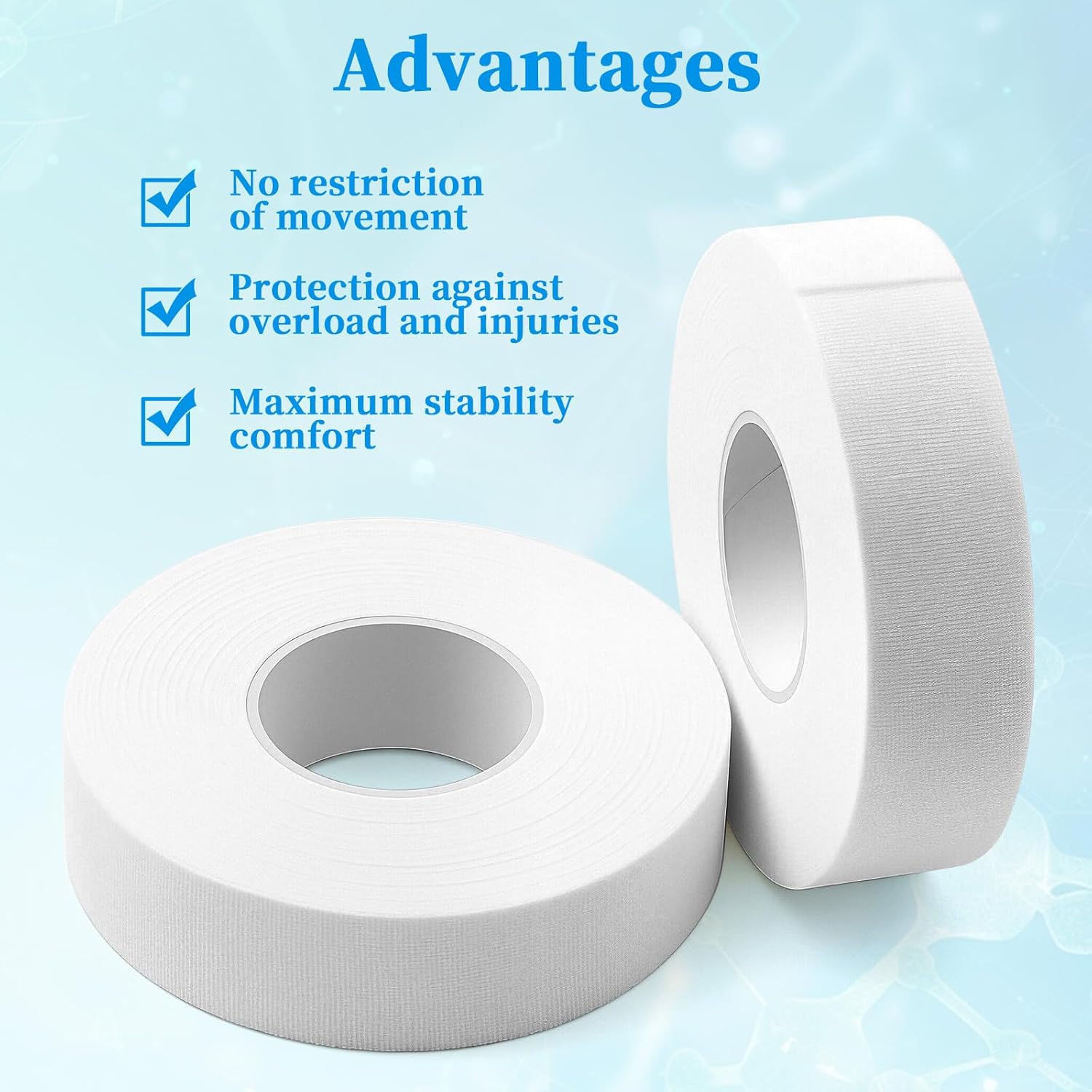 2-Roll Finger Tape - 0.6In x 32ft White Extra Strong Athletic Tape for Fingers, Hands,Feet,Toes - Sweat Resistant Protective Finger Tapes for Sports Climbing Football Volleyball & Basketball - Image 3
